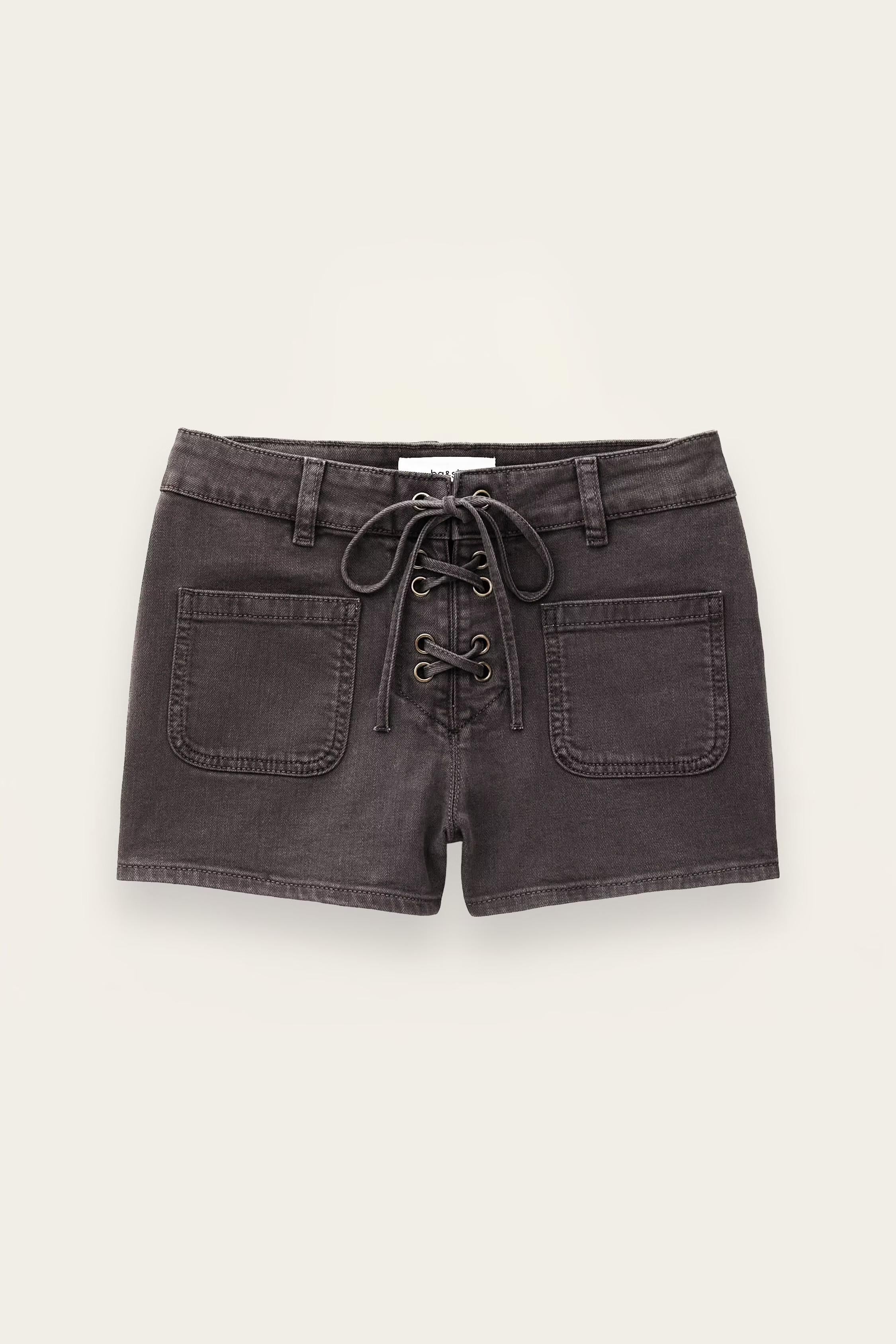 High-Waisted Denim Shorts Reno Gray