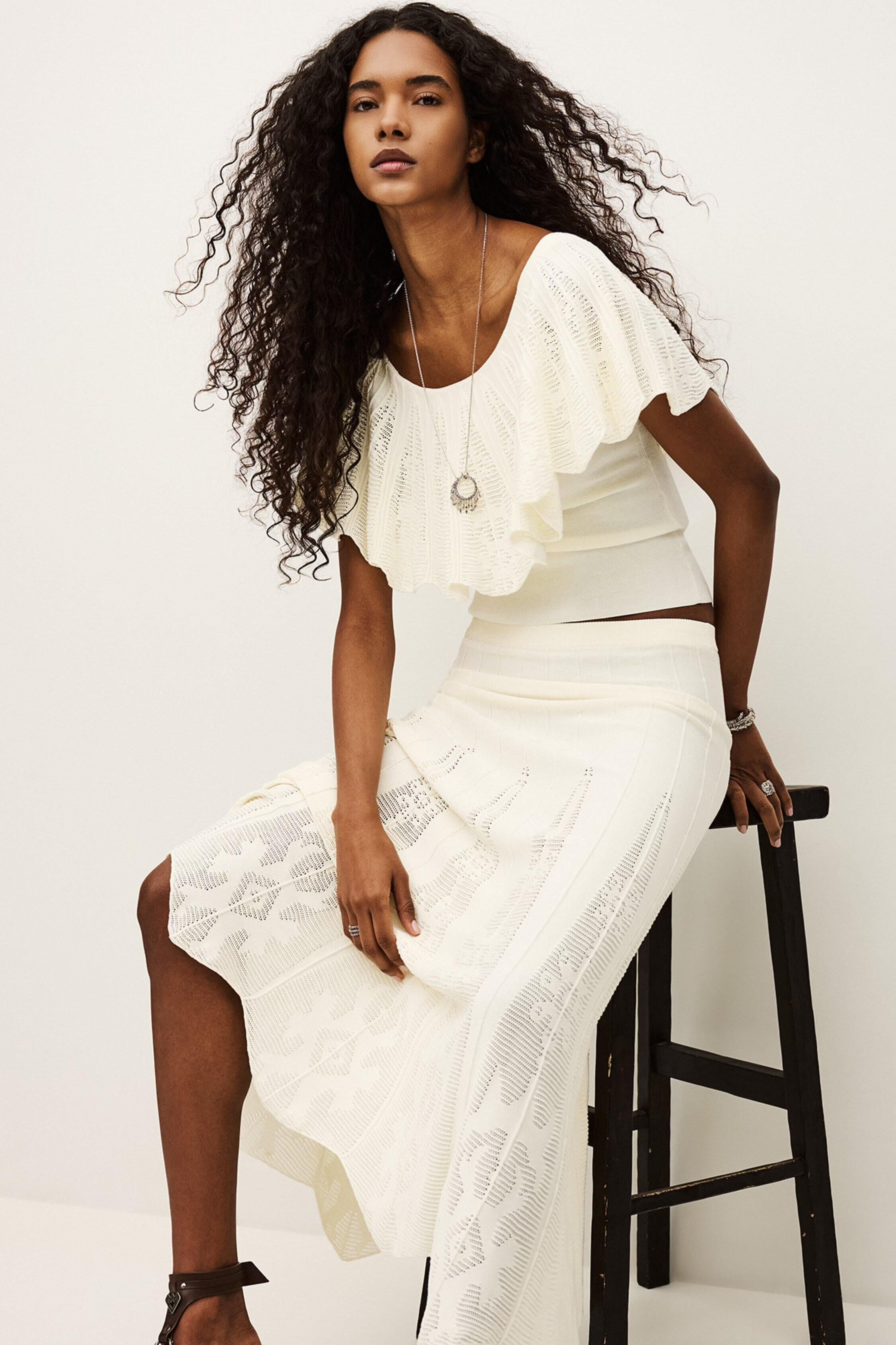 Knit Maxi Skirt Serta Off-White