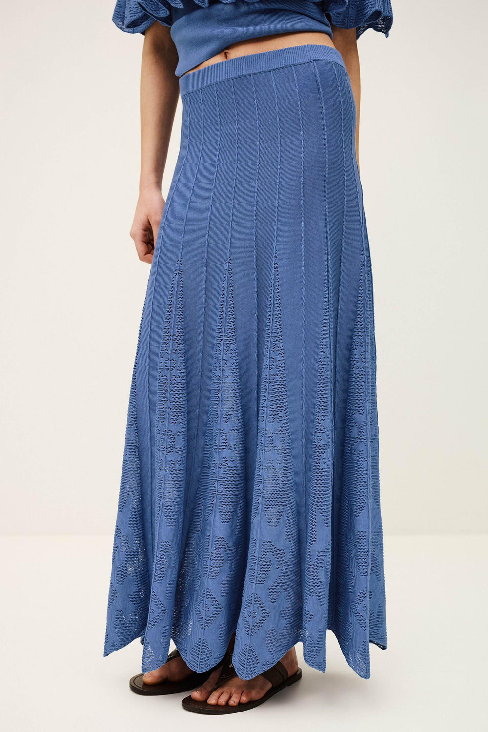 Knit Maxi Skirt Serta Blue