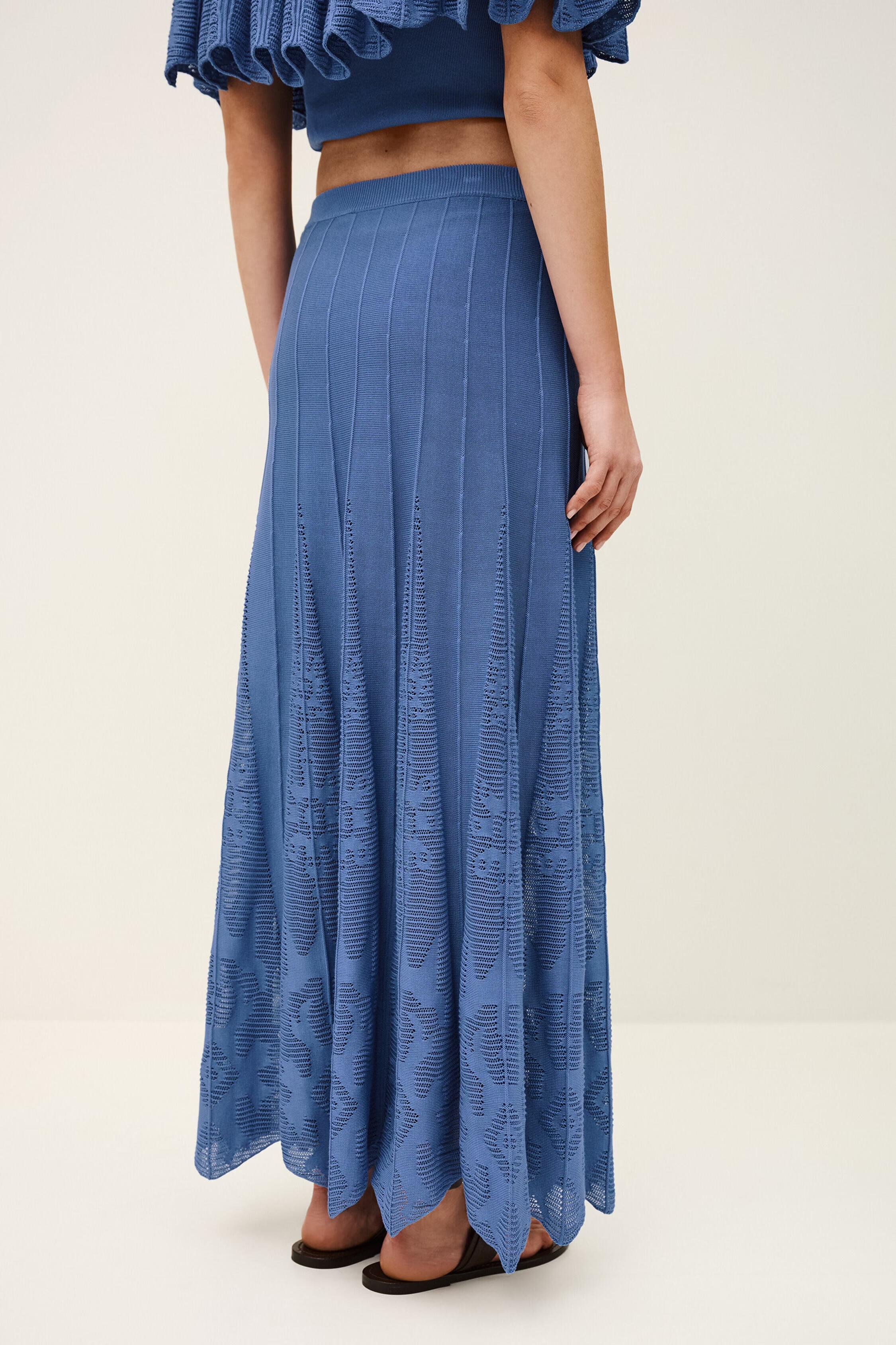 Knit Maxi Skirt Serta Blue