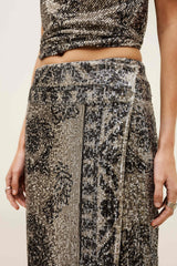 Patterned Maxi Skirt Silvia Black