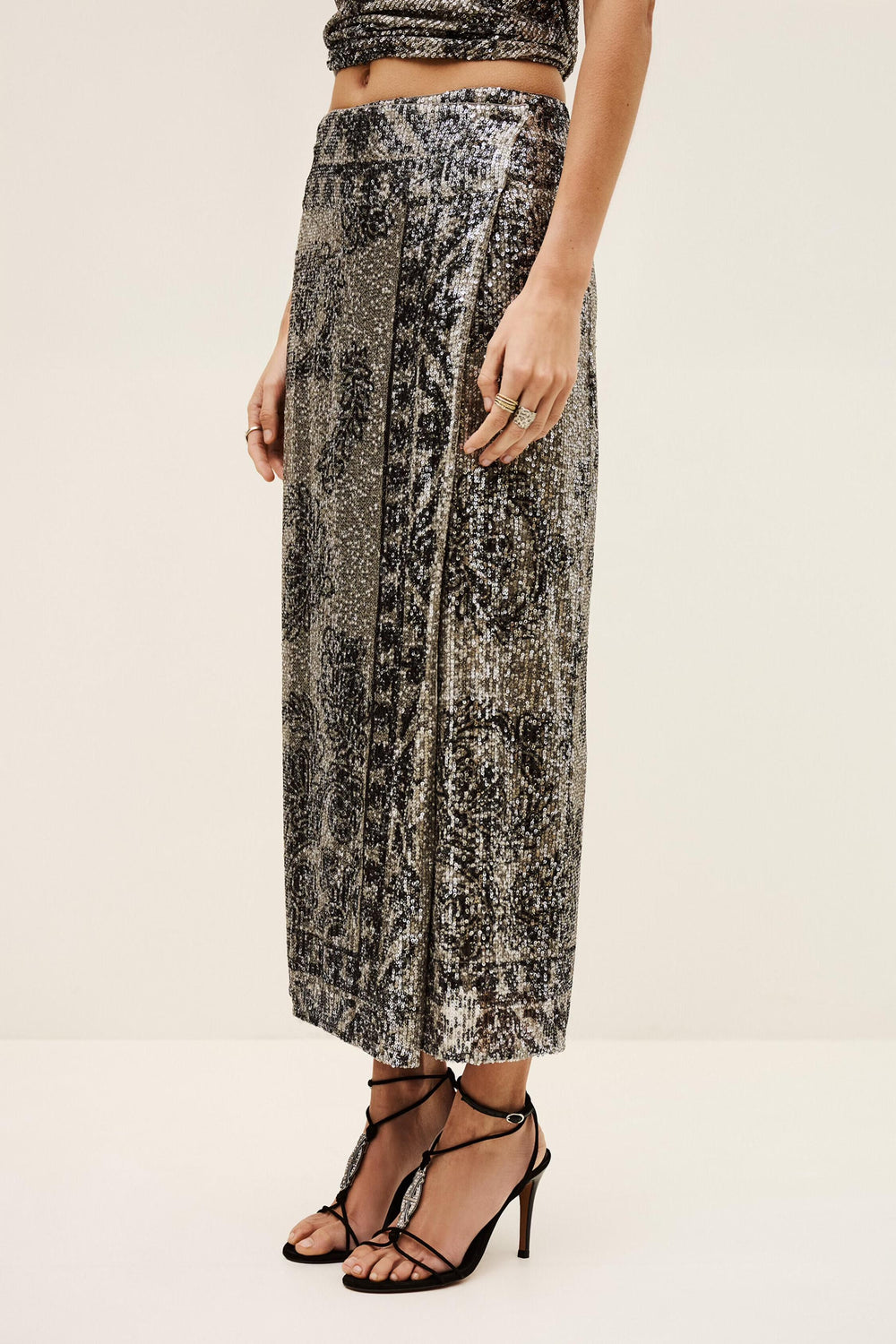 Patterned Maxi Skirt Silvia Black