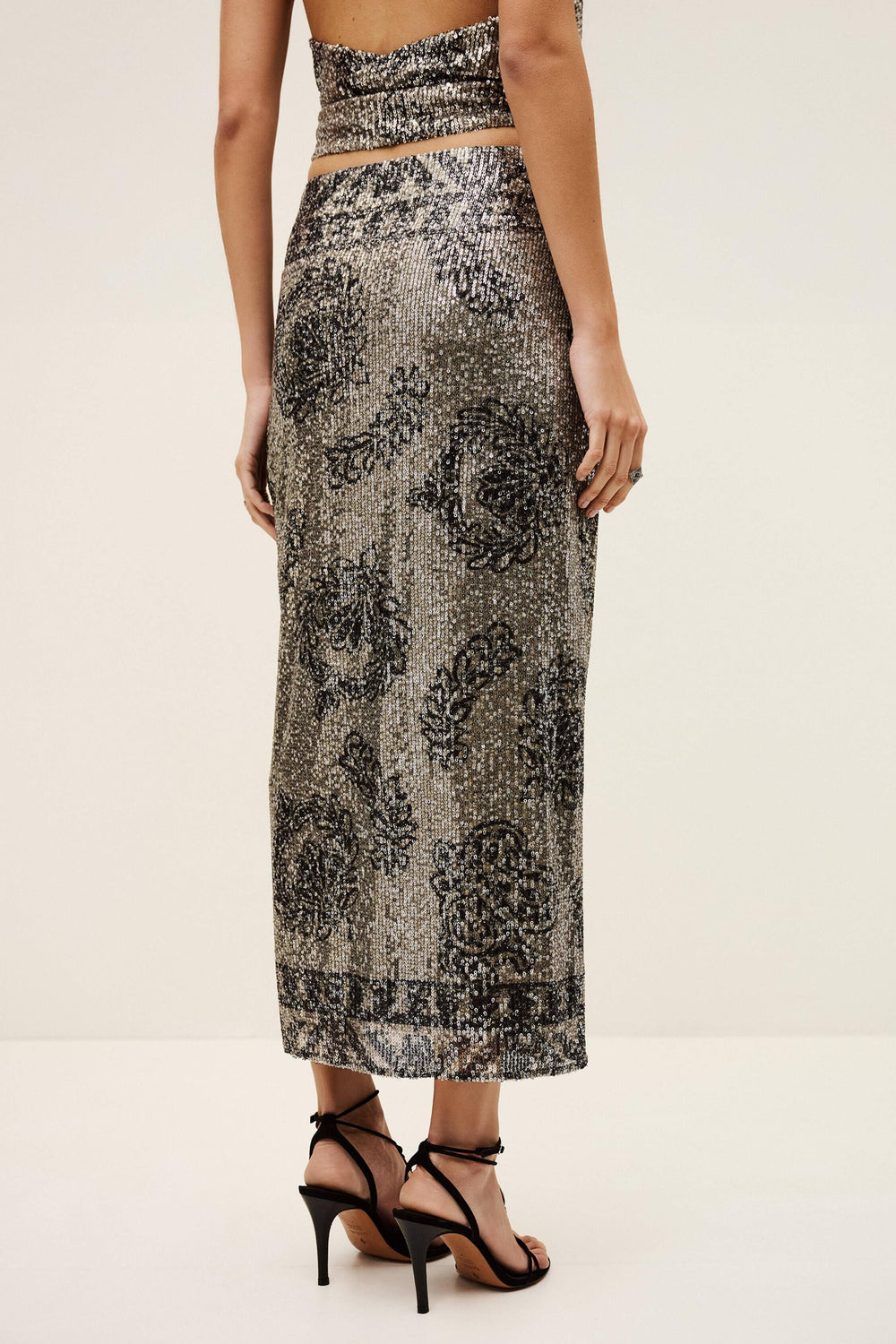 Patterned Maxi Skirt Silvia Black