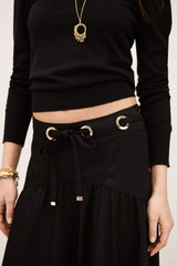Waisted Midi Skirt Ponia Black