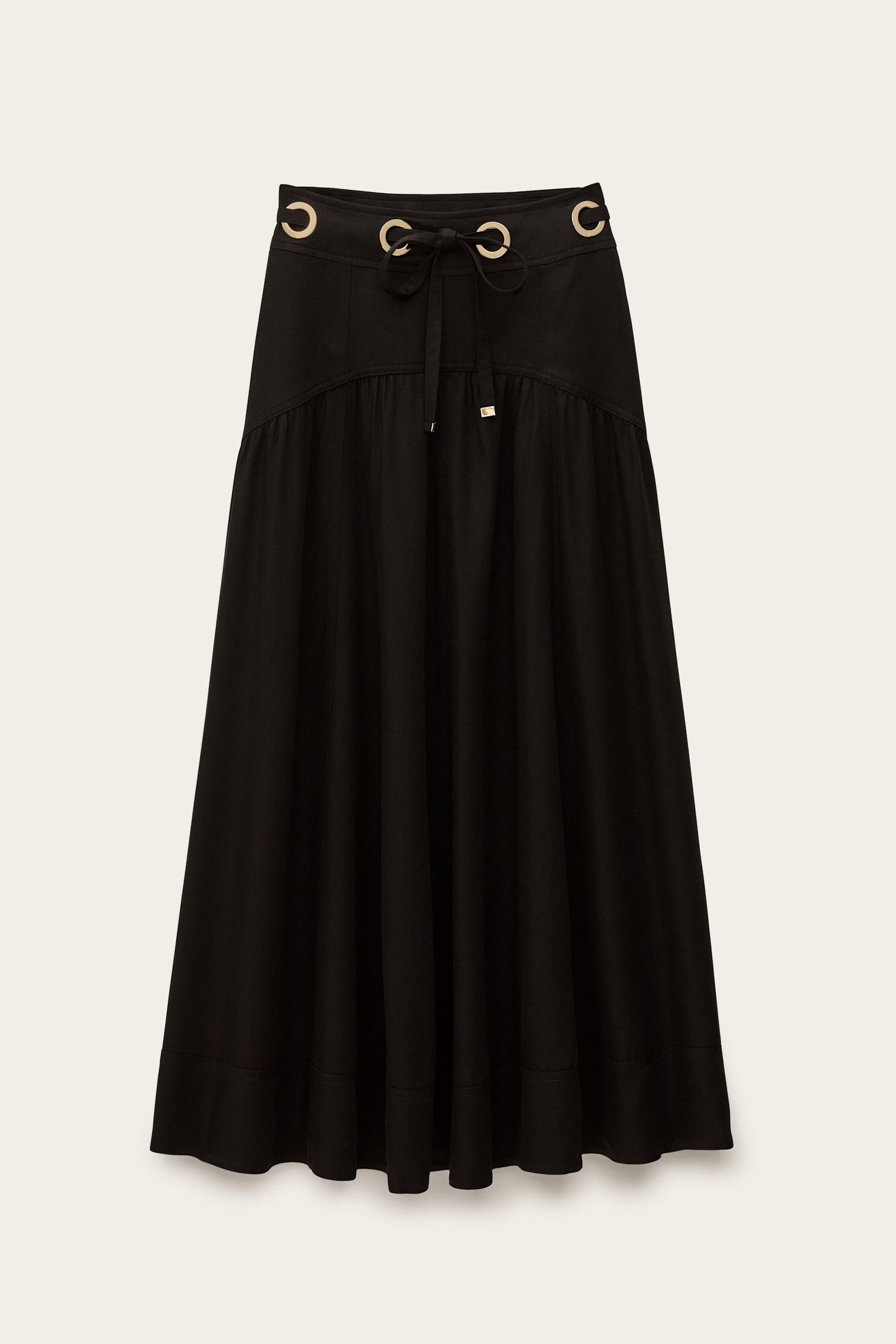 Waisted Midi Skirt Ponia Black