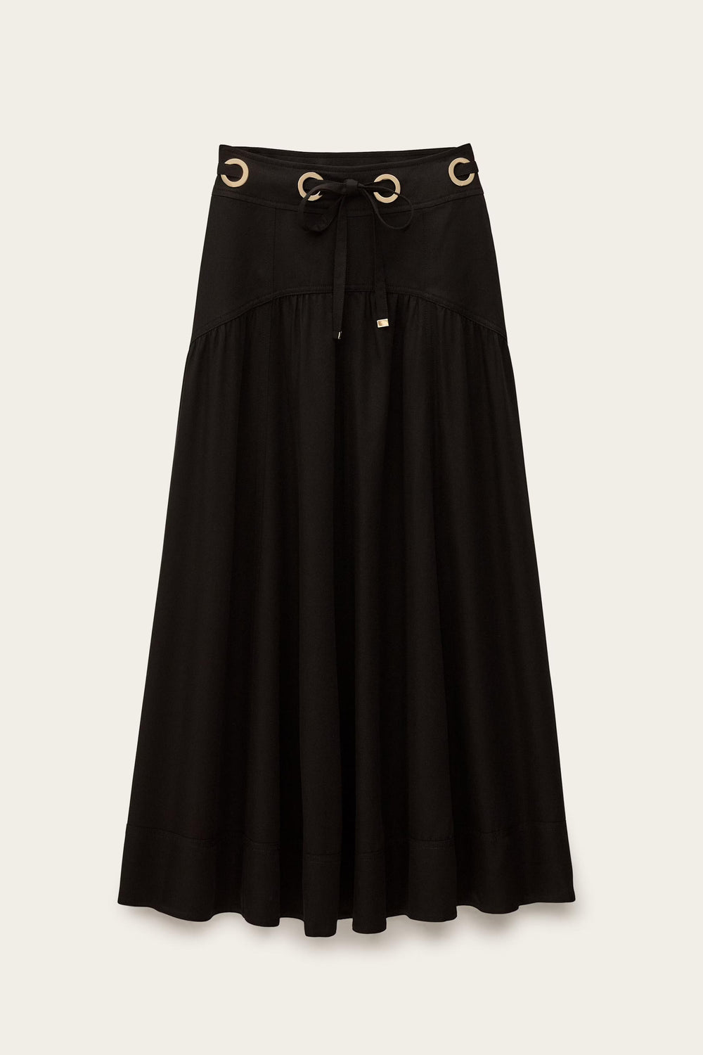 Waisted Midi Skirt Ponia Black