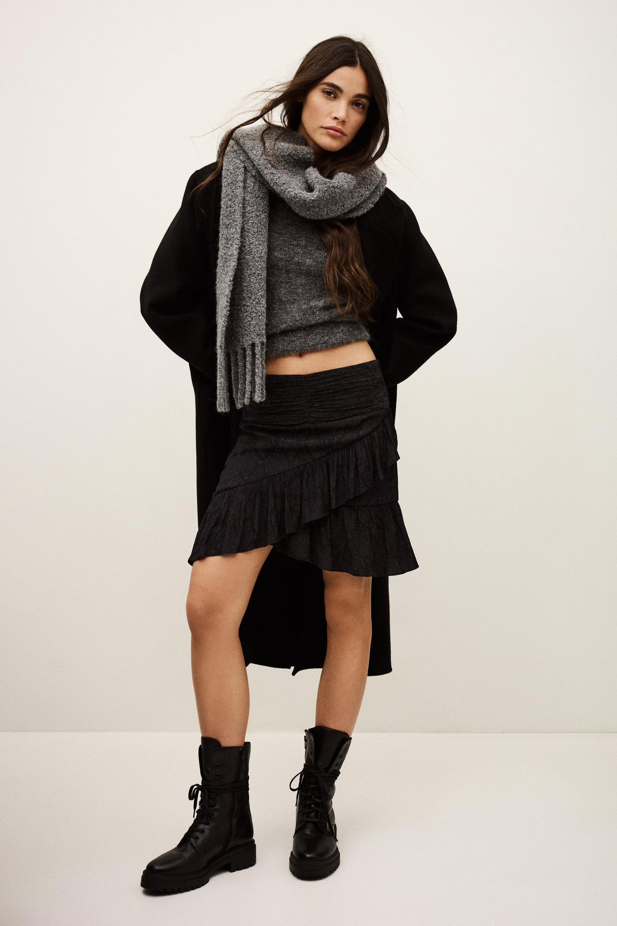 Patterned Mini Skirt Rino Black
