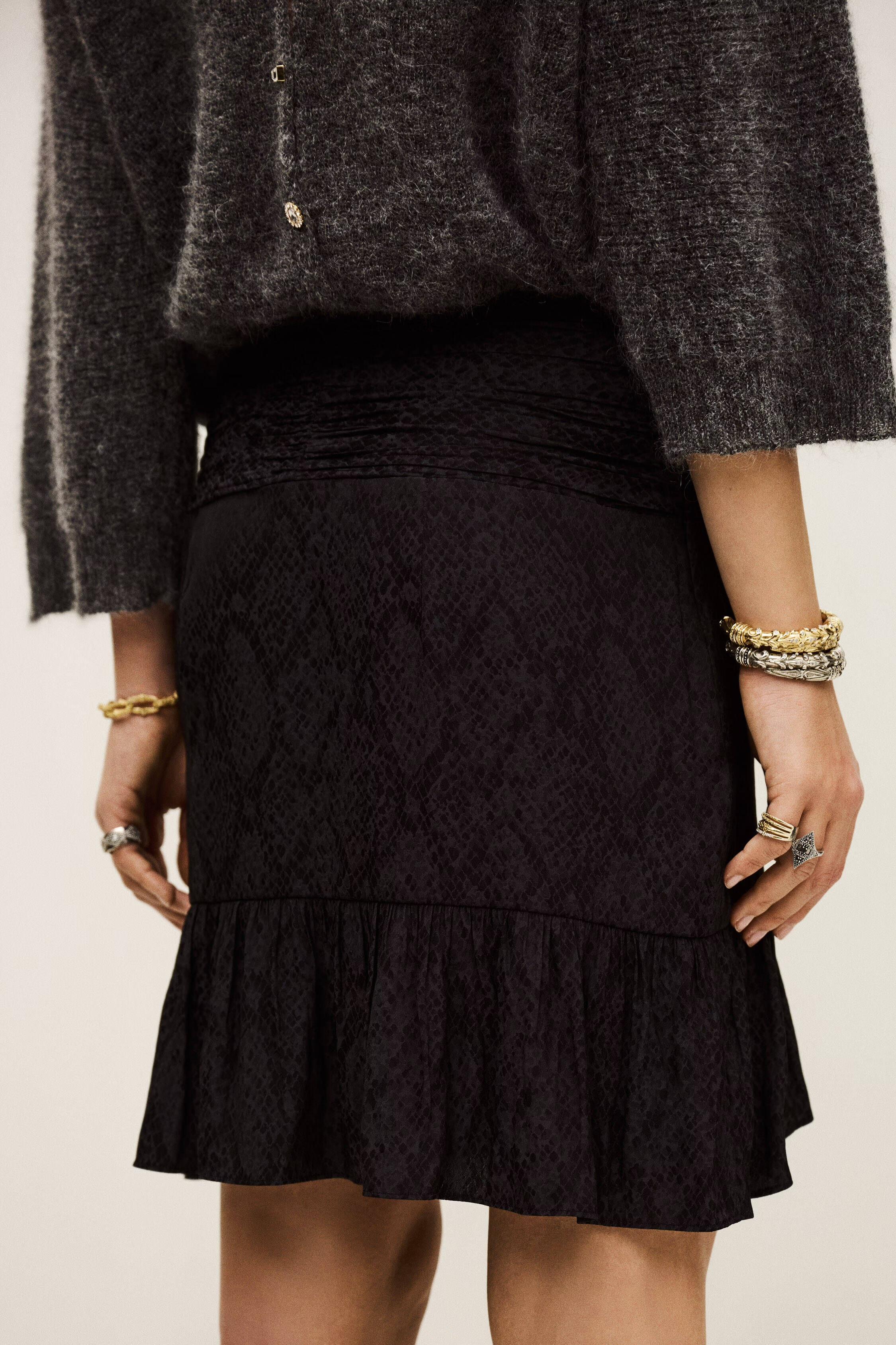 Patterned Mini Skirt Rino Black