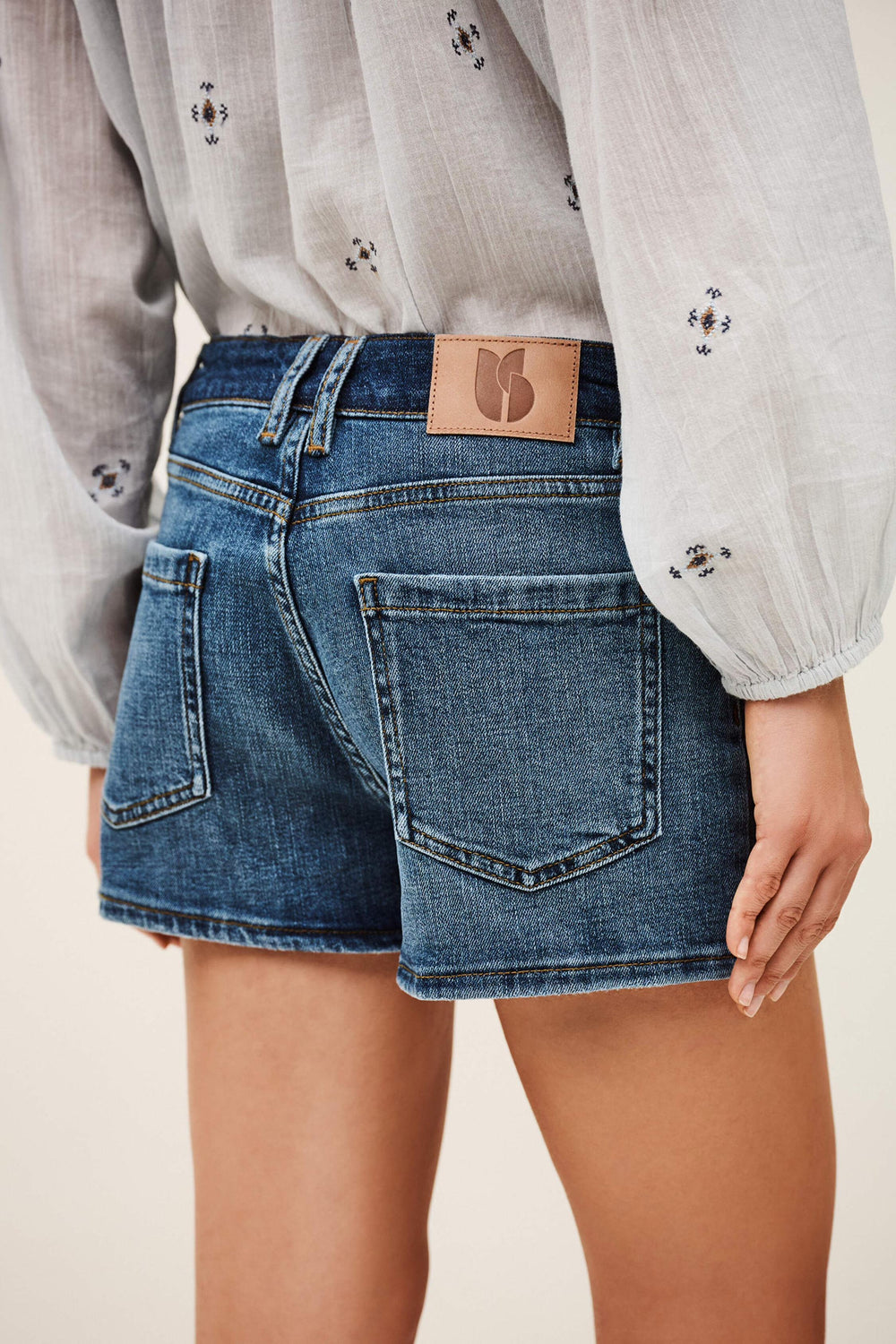 High-Waisted Denim Shorts Rio Blue