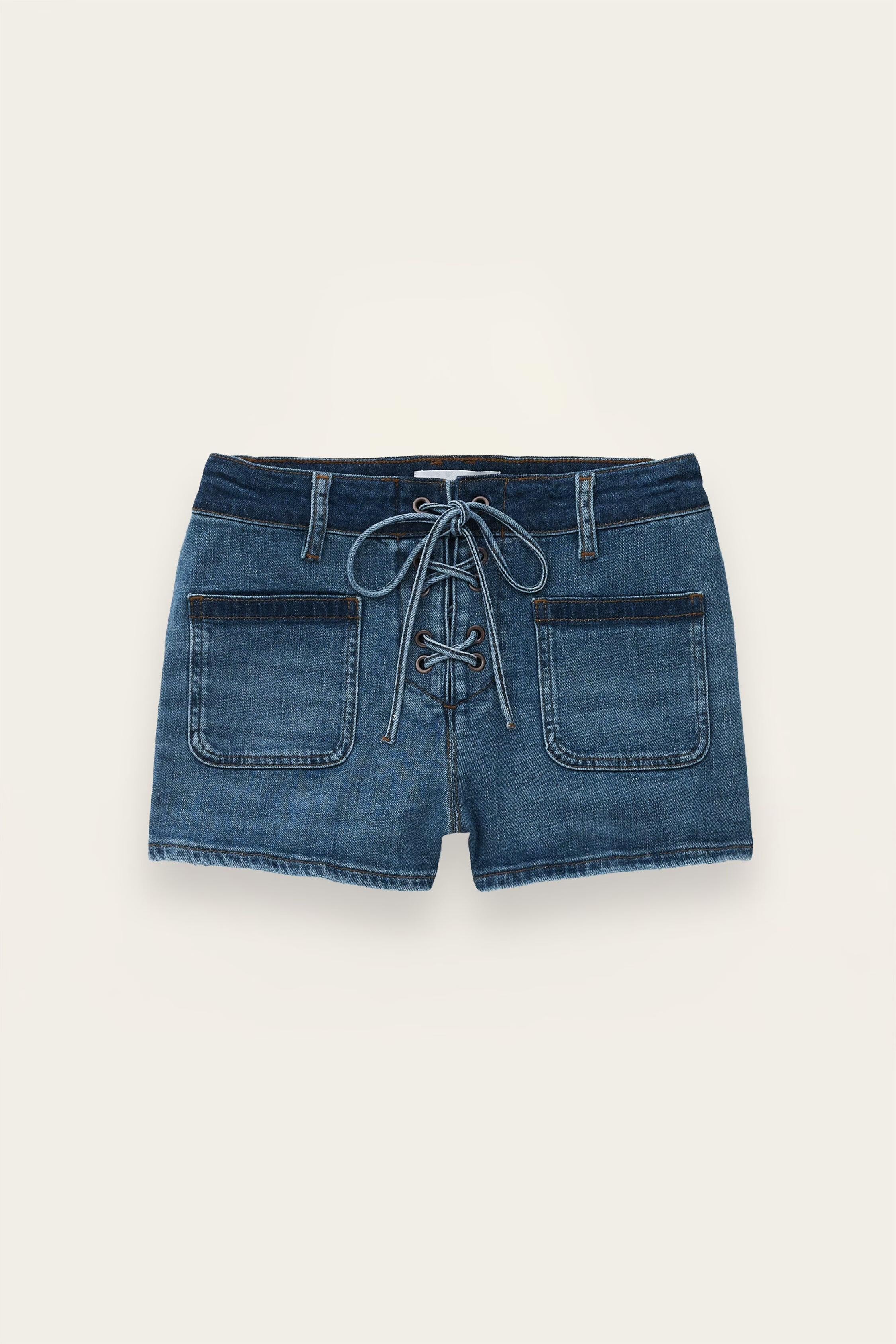 High-Waisted Denim Shorts Rio Blue