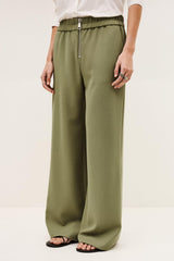 Wide-Leg Waisted Pants Narlos Green