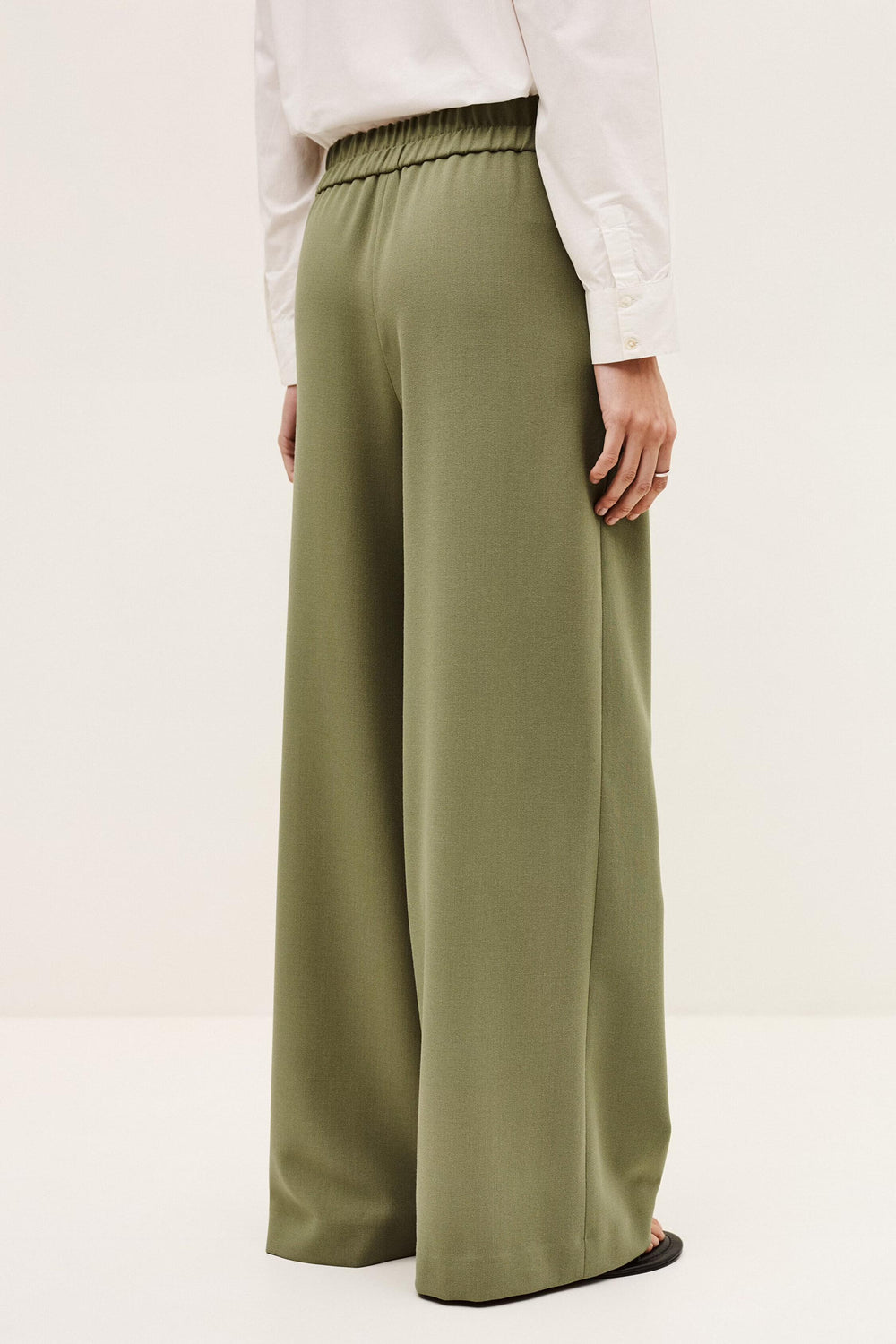 Wide-Leg Waisted Pants Narlos Green
