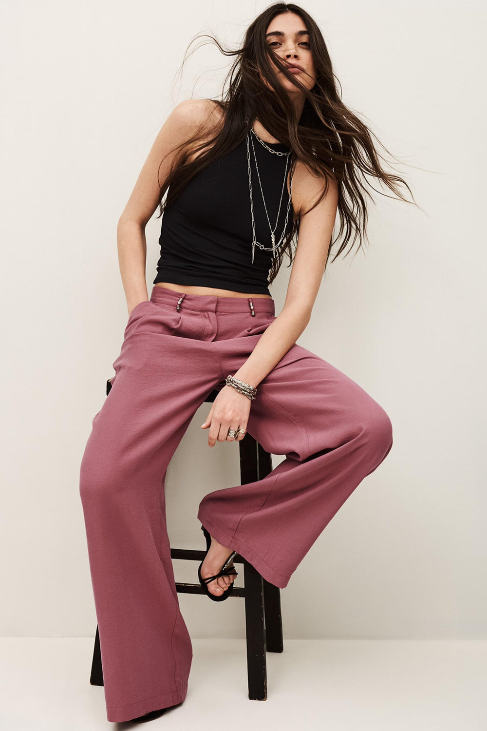 Straight Cut Pants Deana Pink