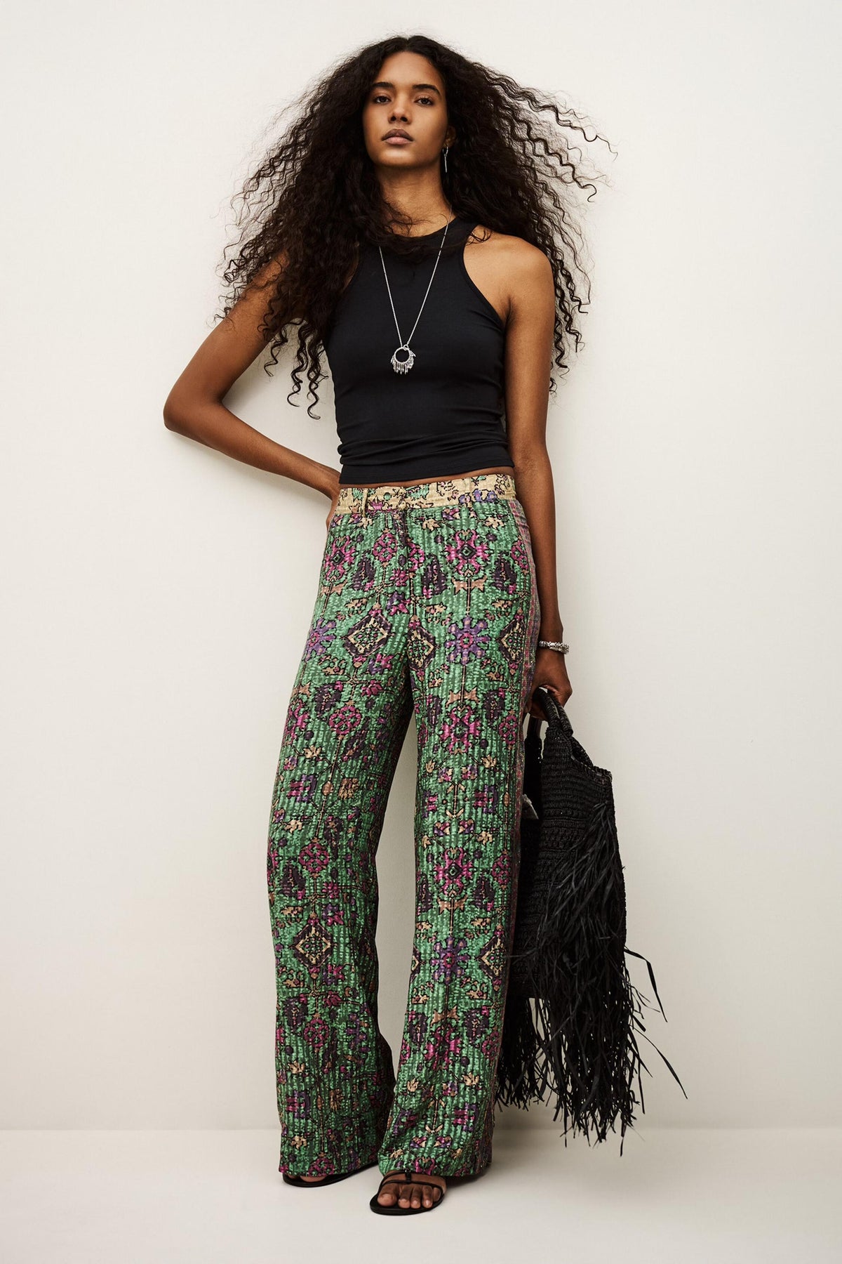 Wide-Leg Pants Pali Green
