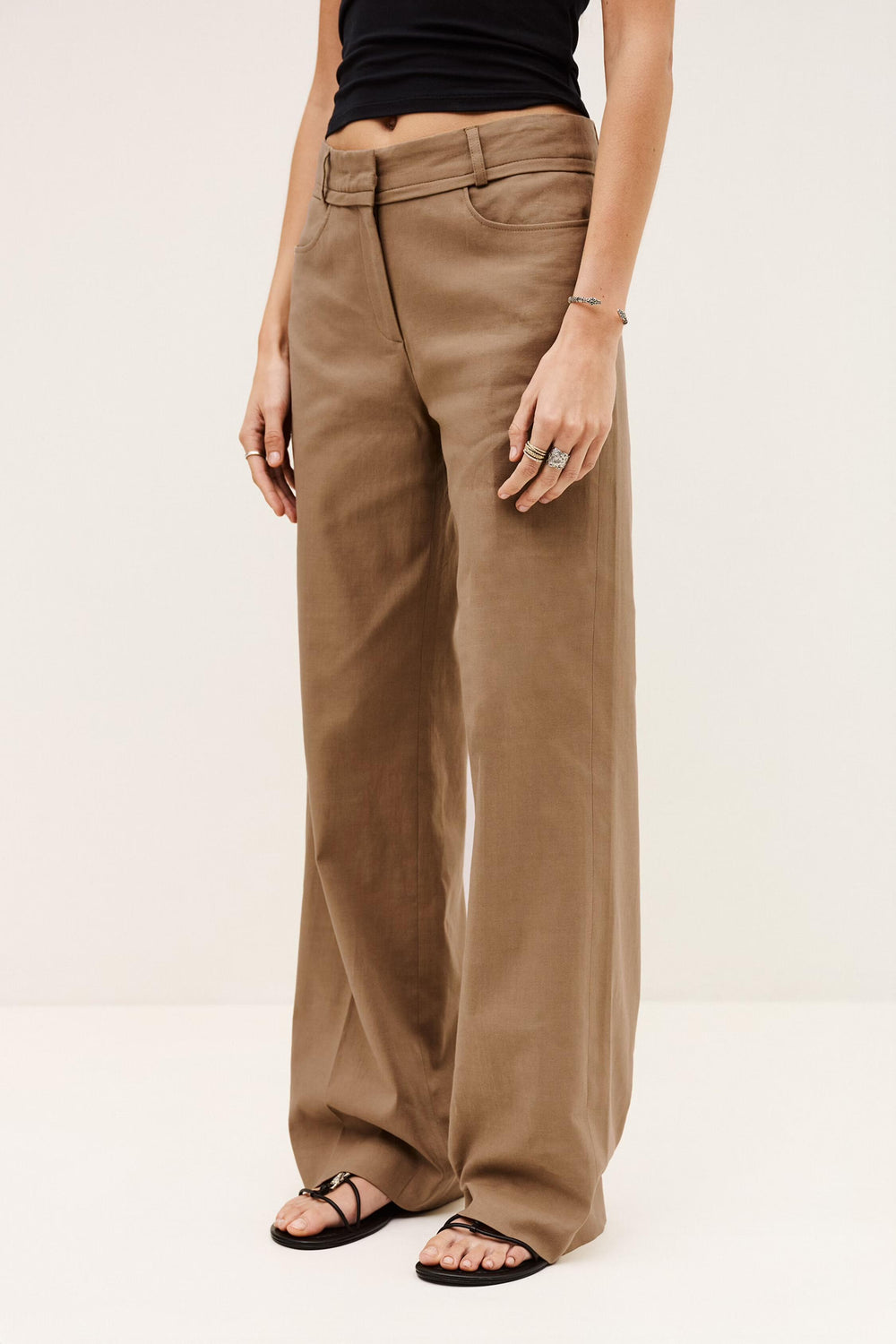 Straight Cut Pants Cista Brown
