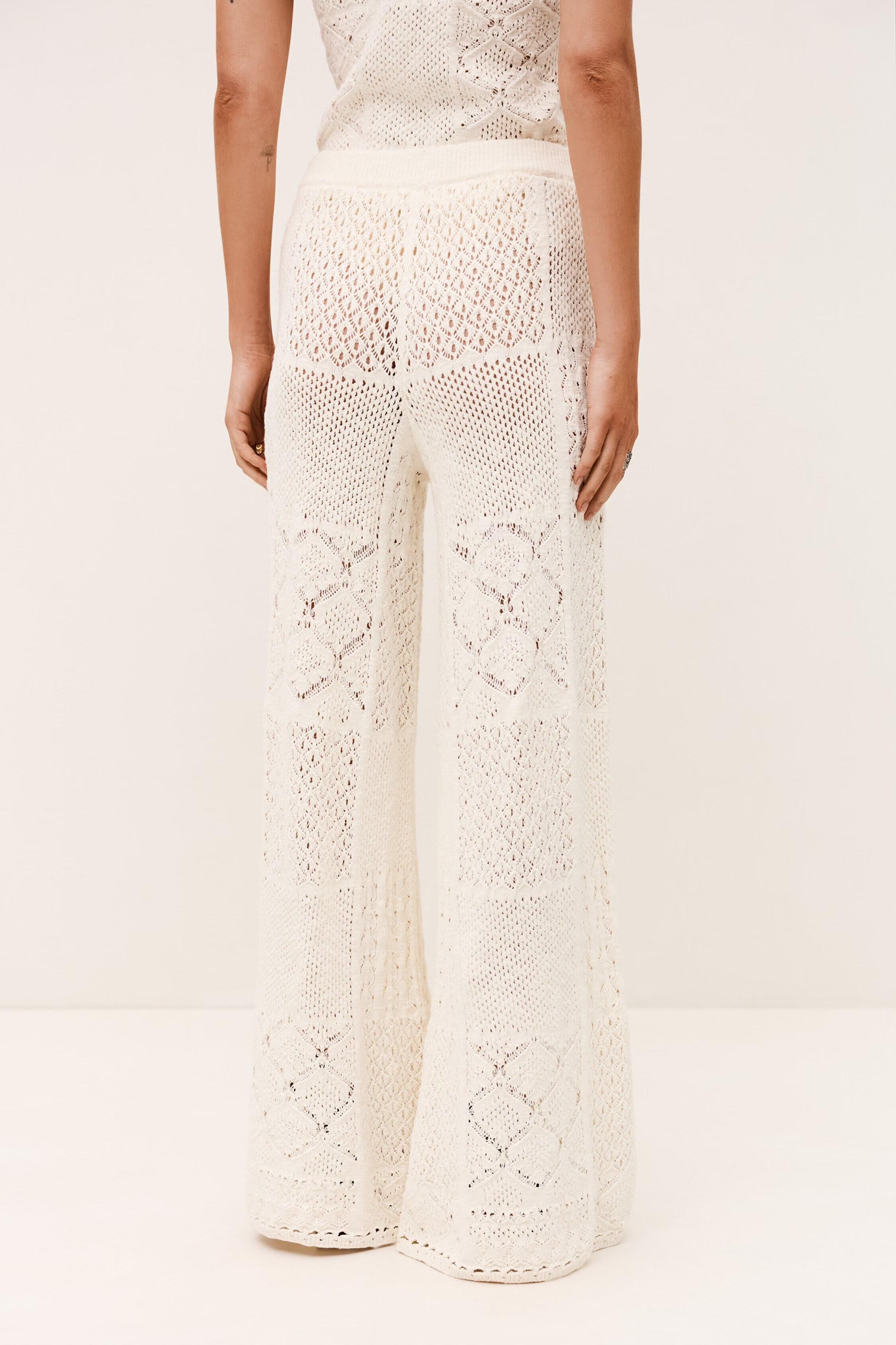 Pointelle Stitch Pants Santy Off-White