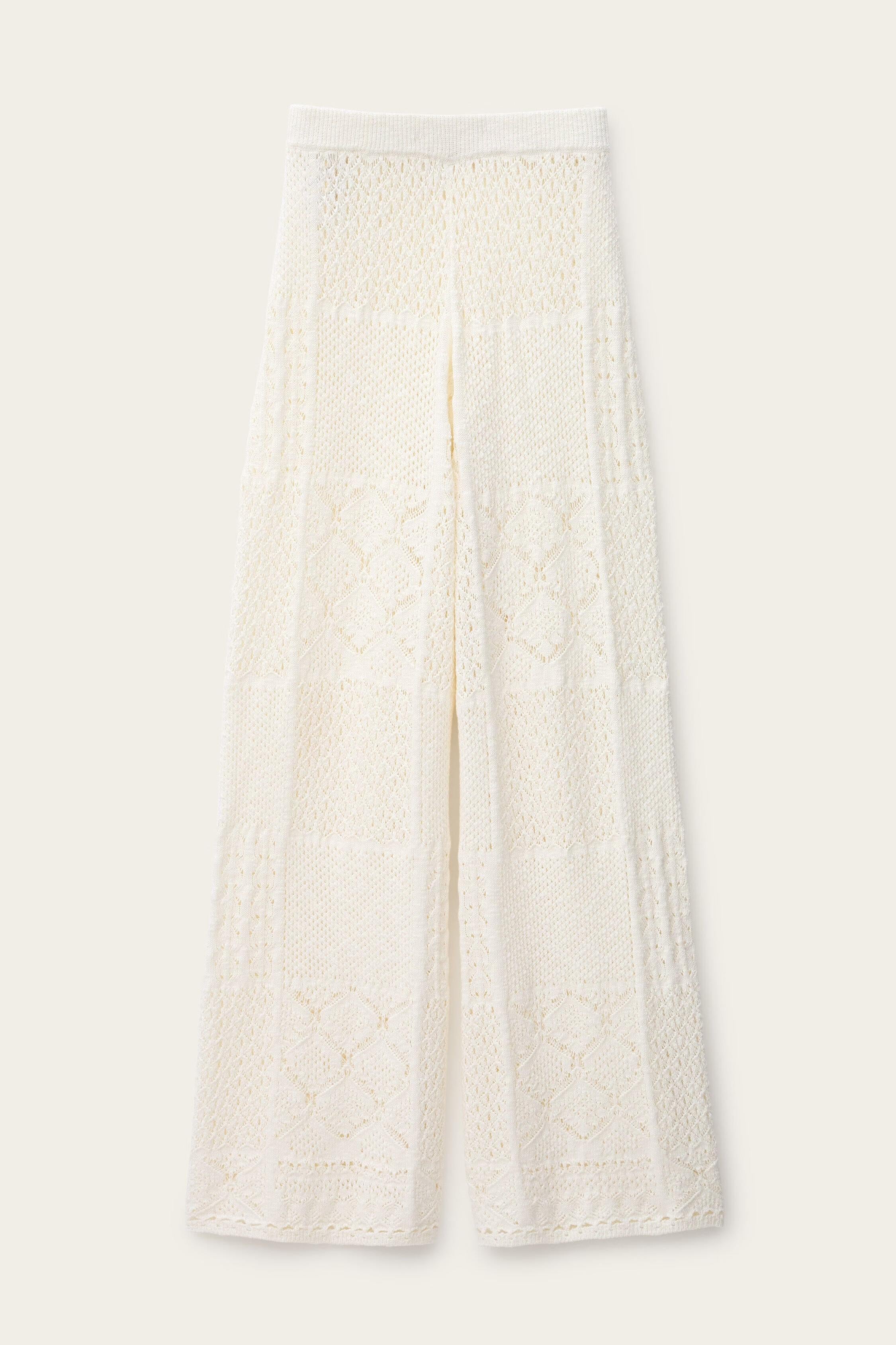 Pointelle Stitch Pants Santy Off-White