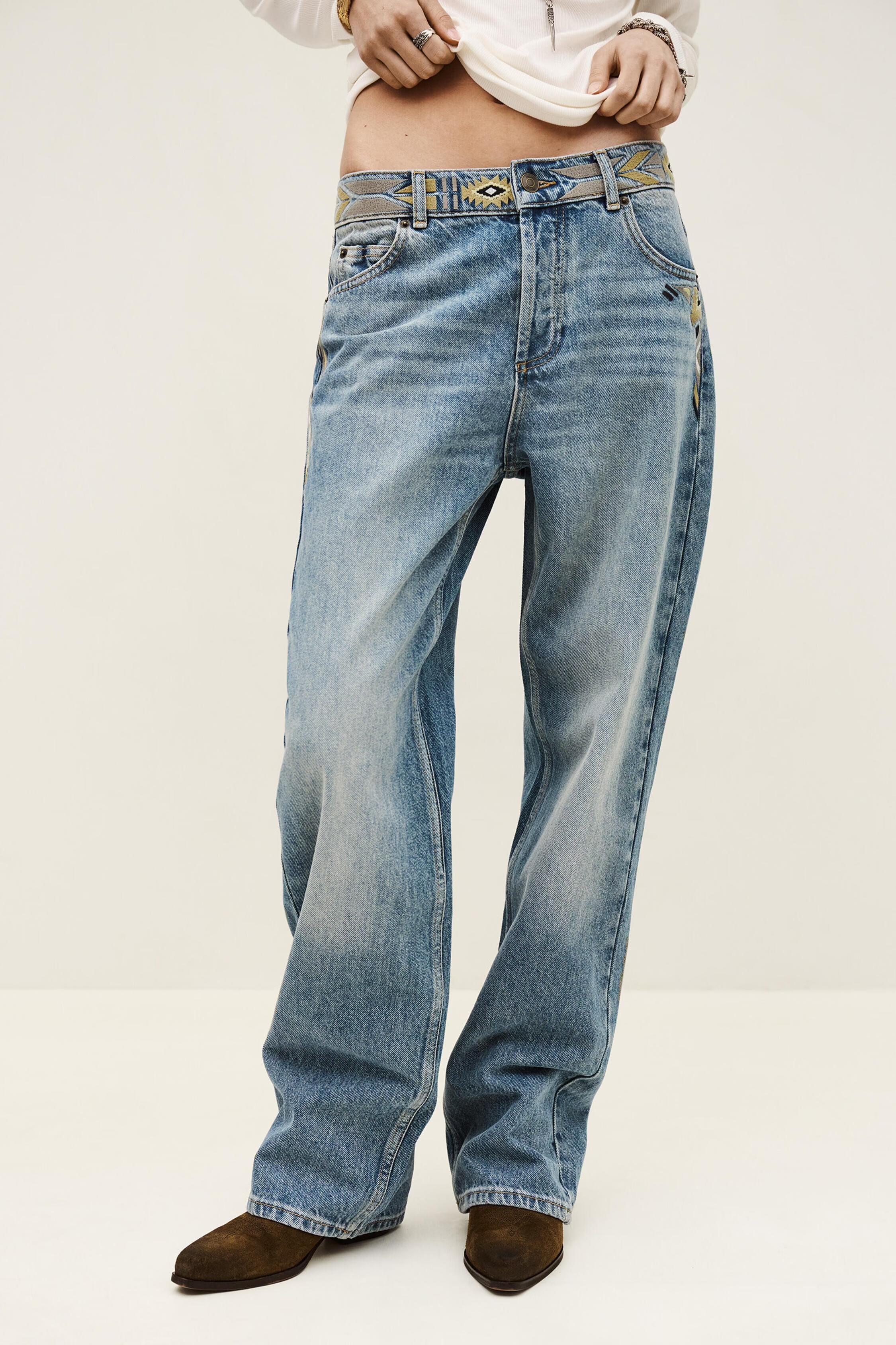 Faded Straight-Fit Jeans Rizie Blue