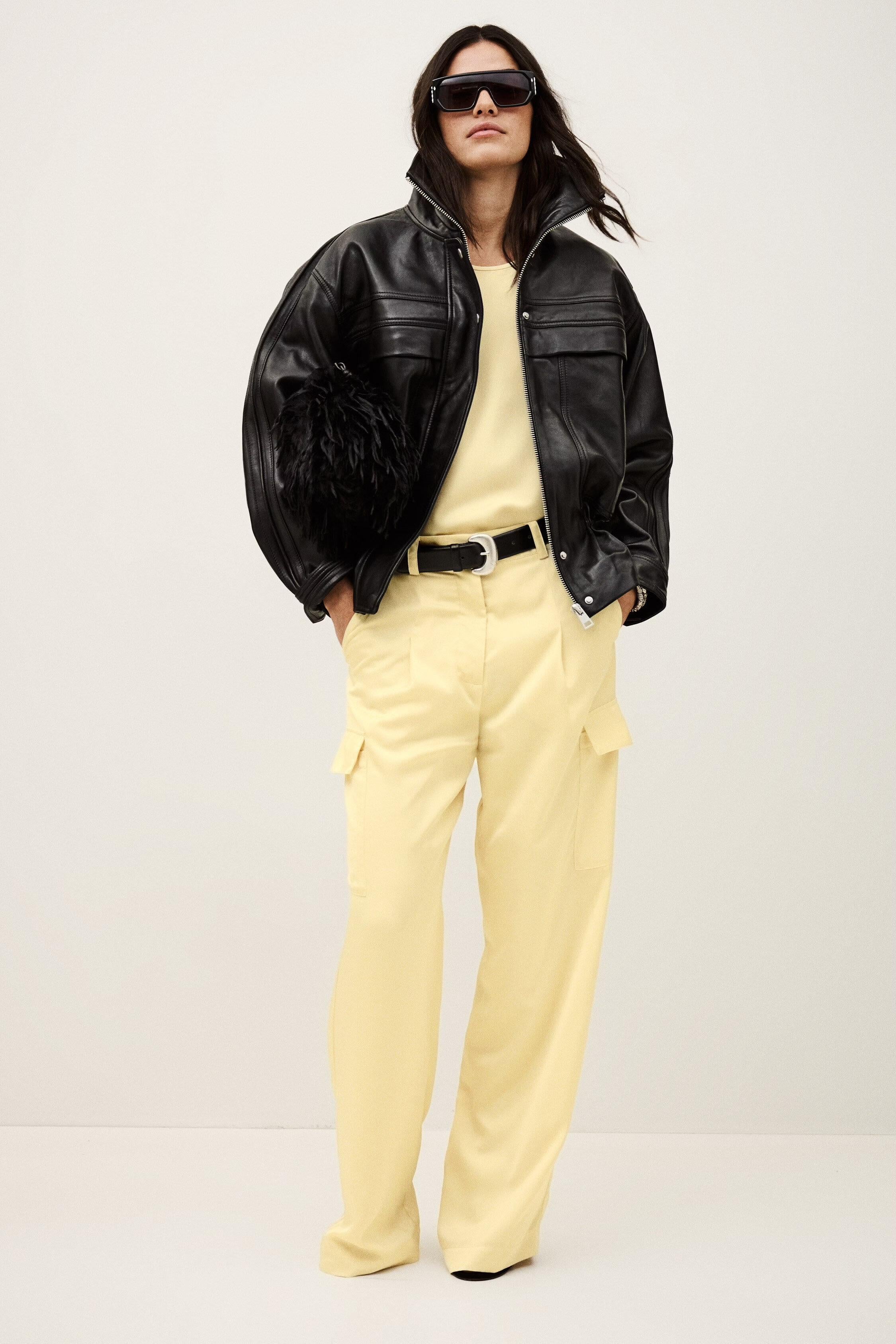 Wide-Leg Cargo Pants Cary Yellow