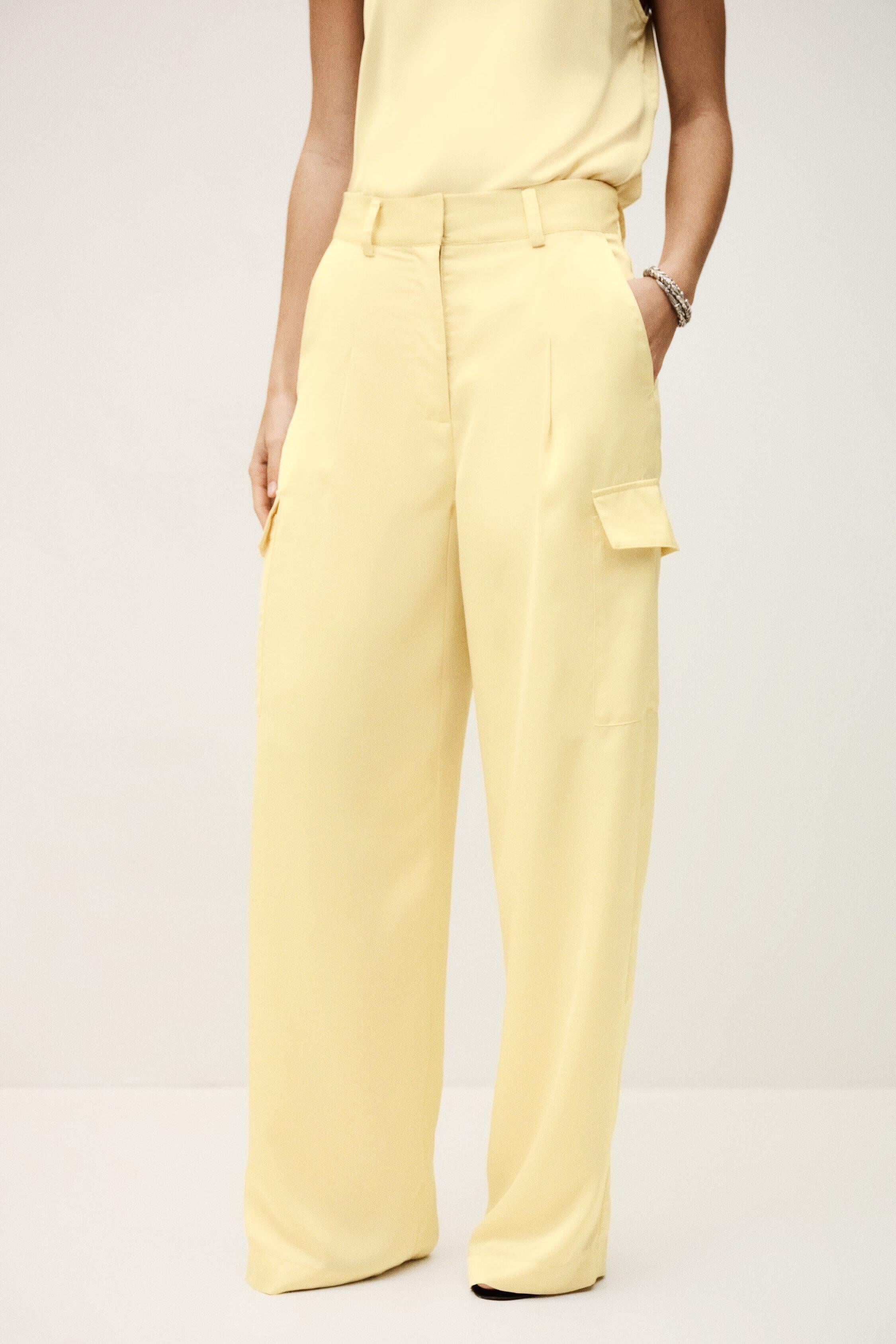 Wide-Leg Cargo Pants Cary Yellow