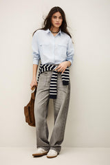 Wide-Leg Flared Pants Yima Gray