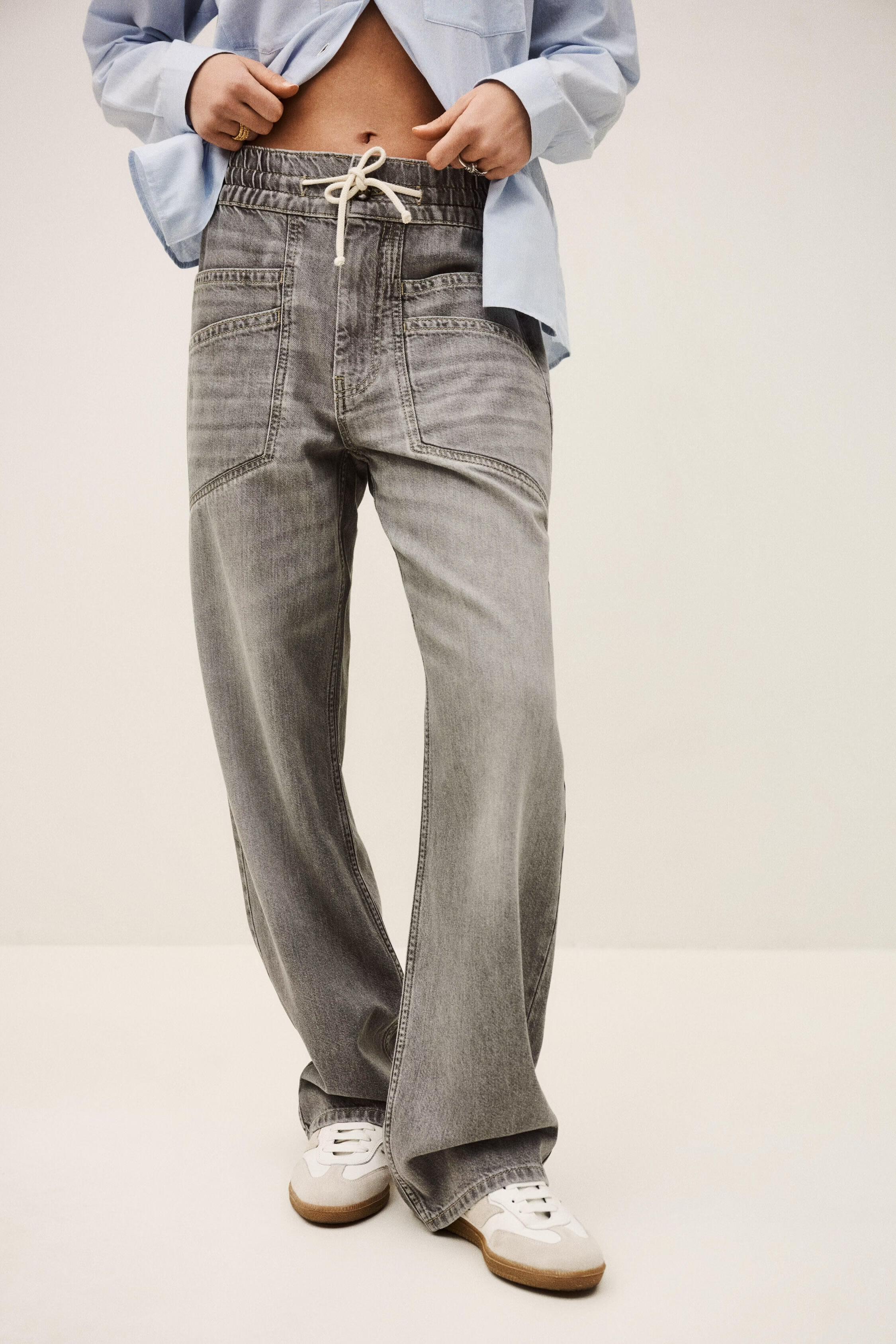 Wide-Leg Flared Pants Yima Gray