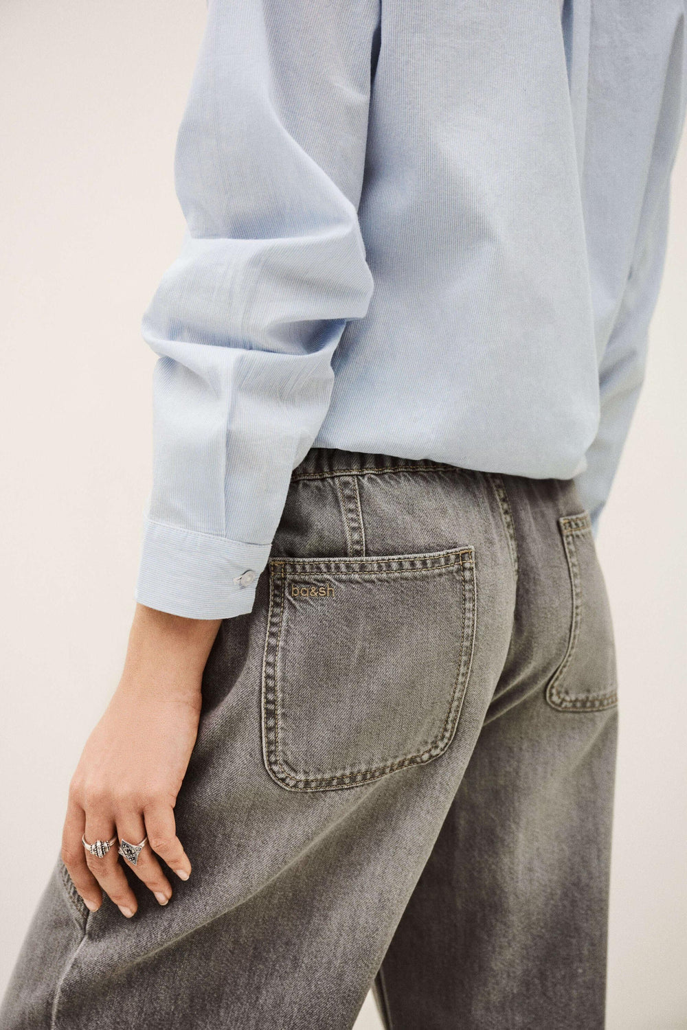Wide-Leg Flared Pants Yima Gray