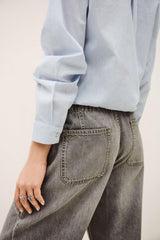 Wide-Leg Flared Pants Yima Gray