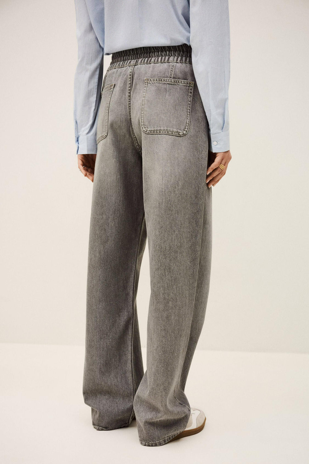 Wide-Leg Flared Pants Yima Gray