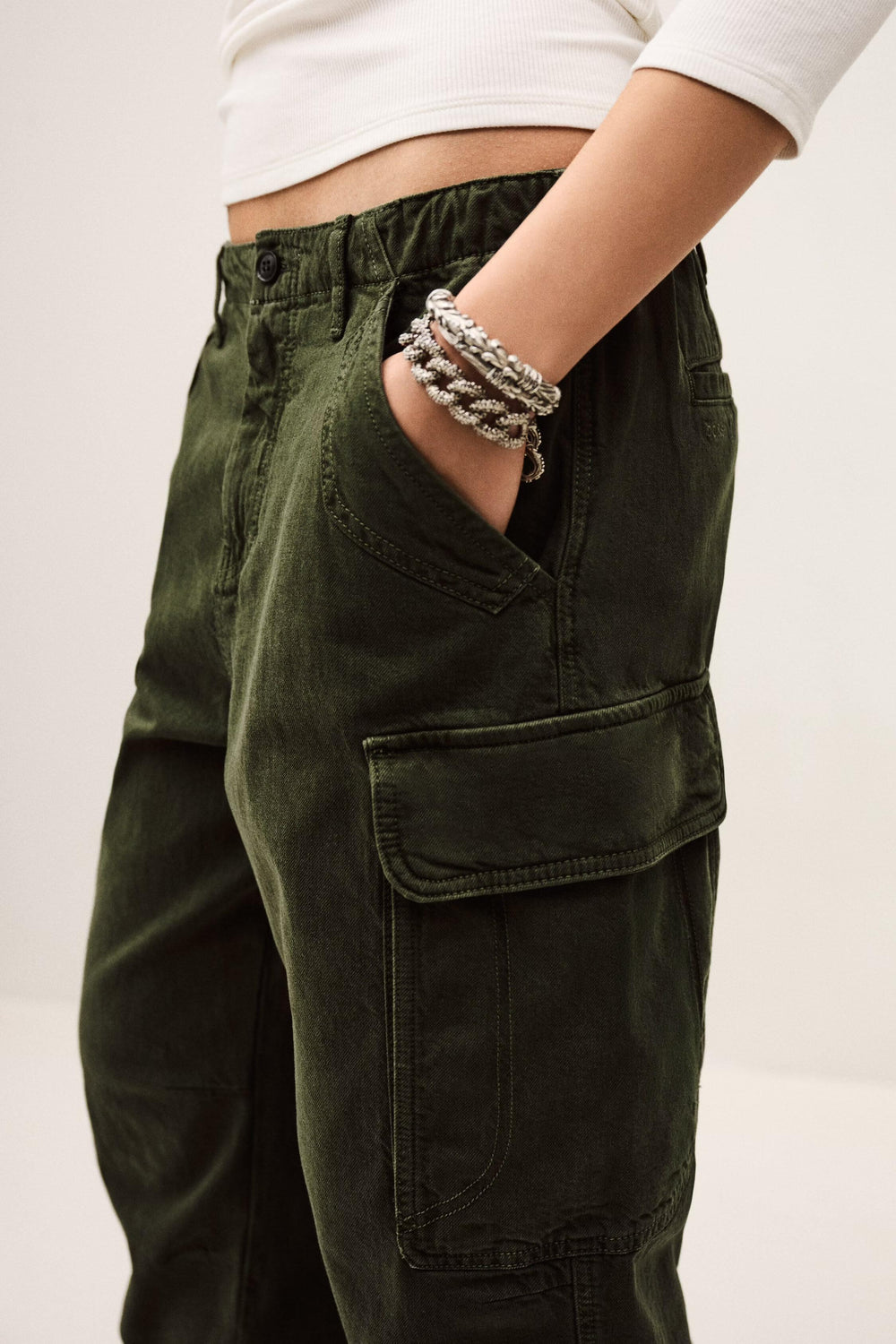 Cargo Jogger Pants Fino Green
