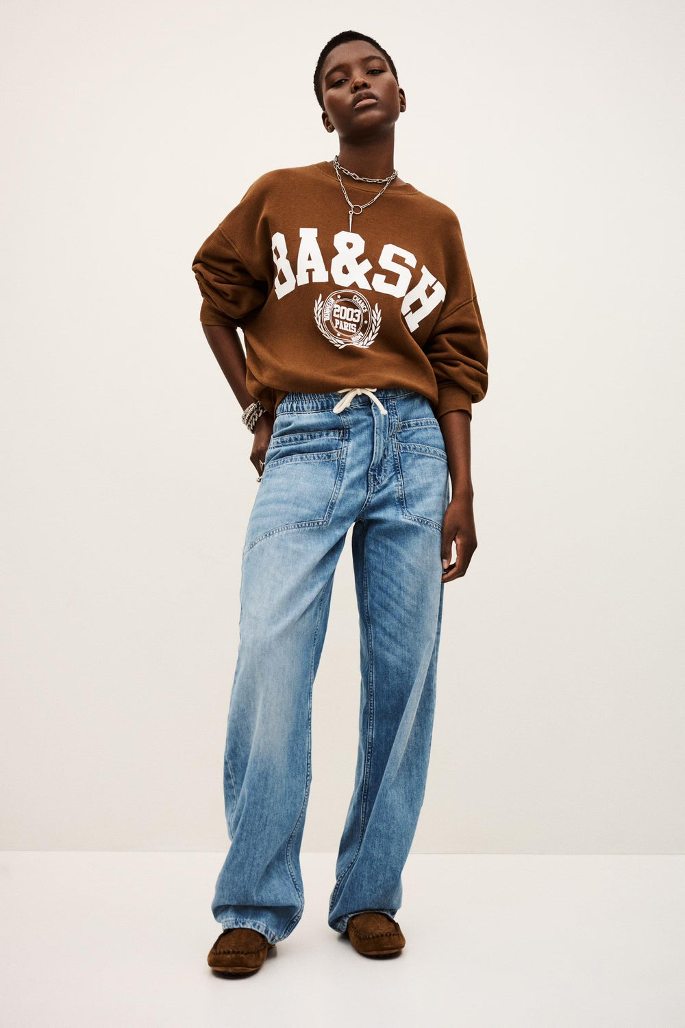 Elastic Waist Jeans Mima Blue