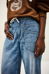 Elastic Waist Jeans Mima Blue