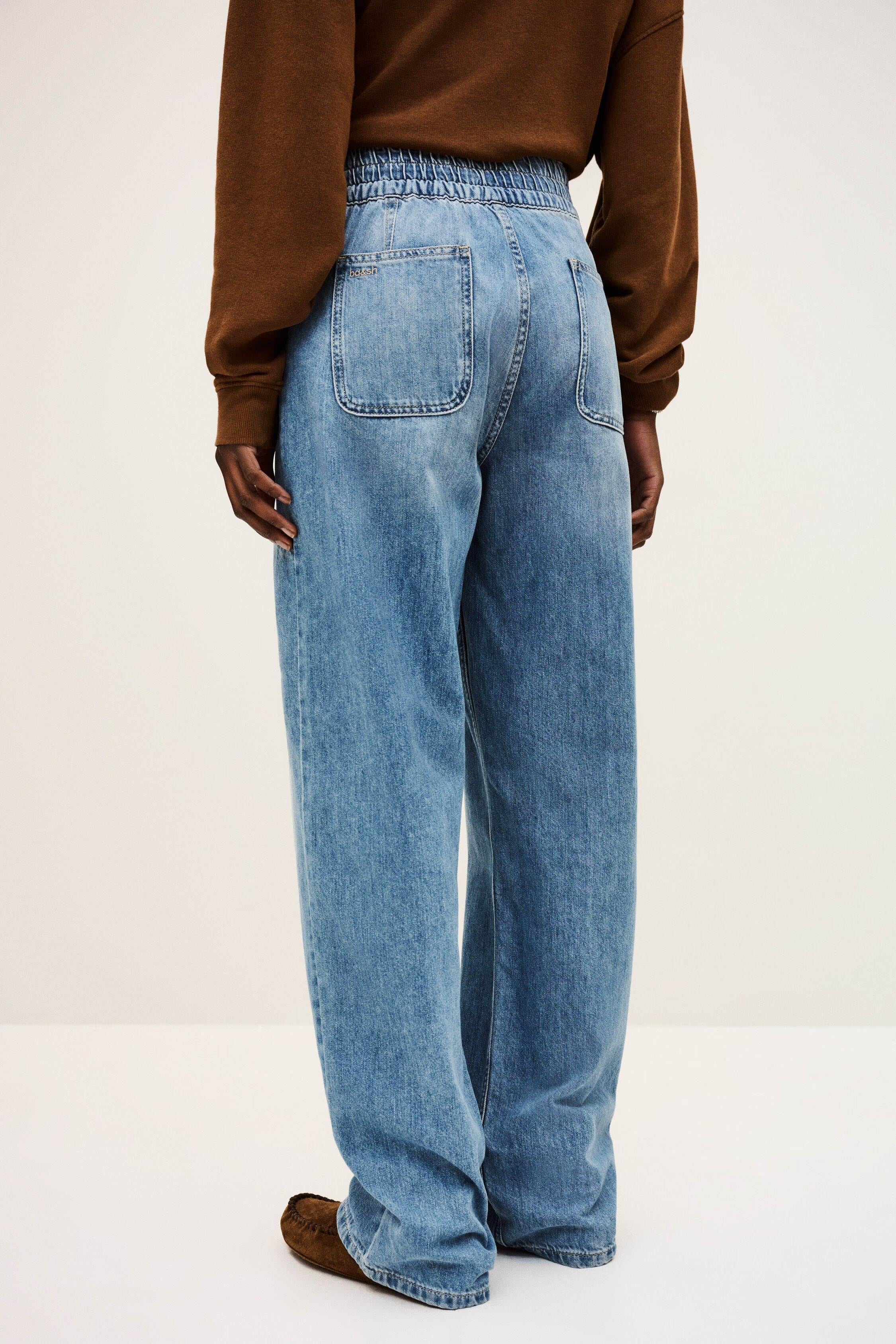 Elastic Waist Jeans Mima Blue