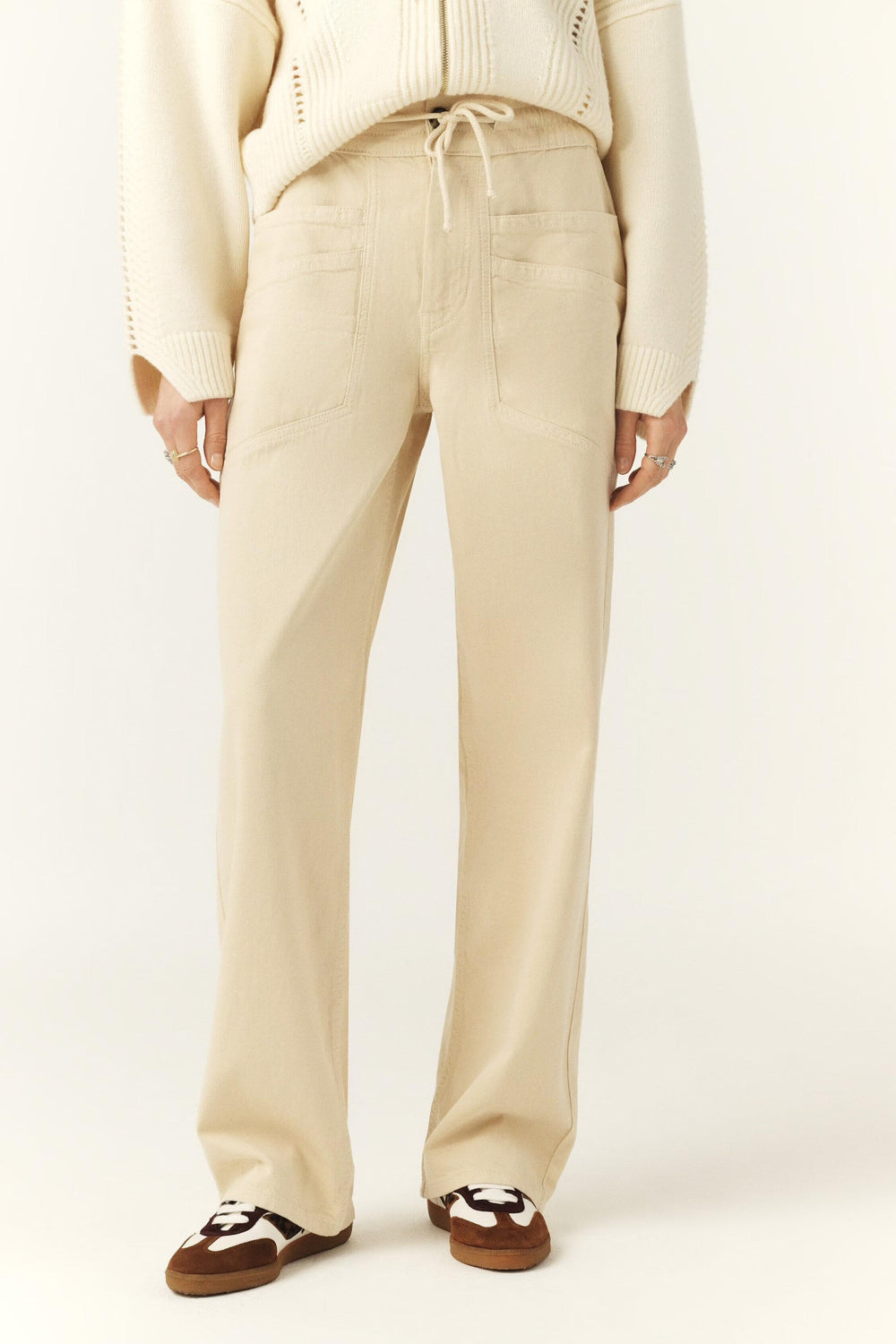 Loose Straight-Leg Pants Fima Off-White