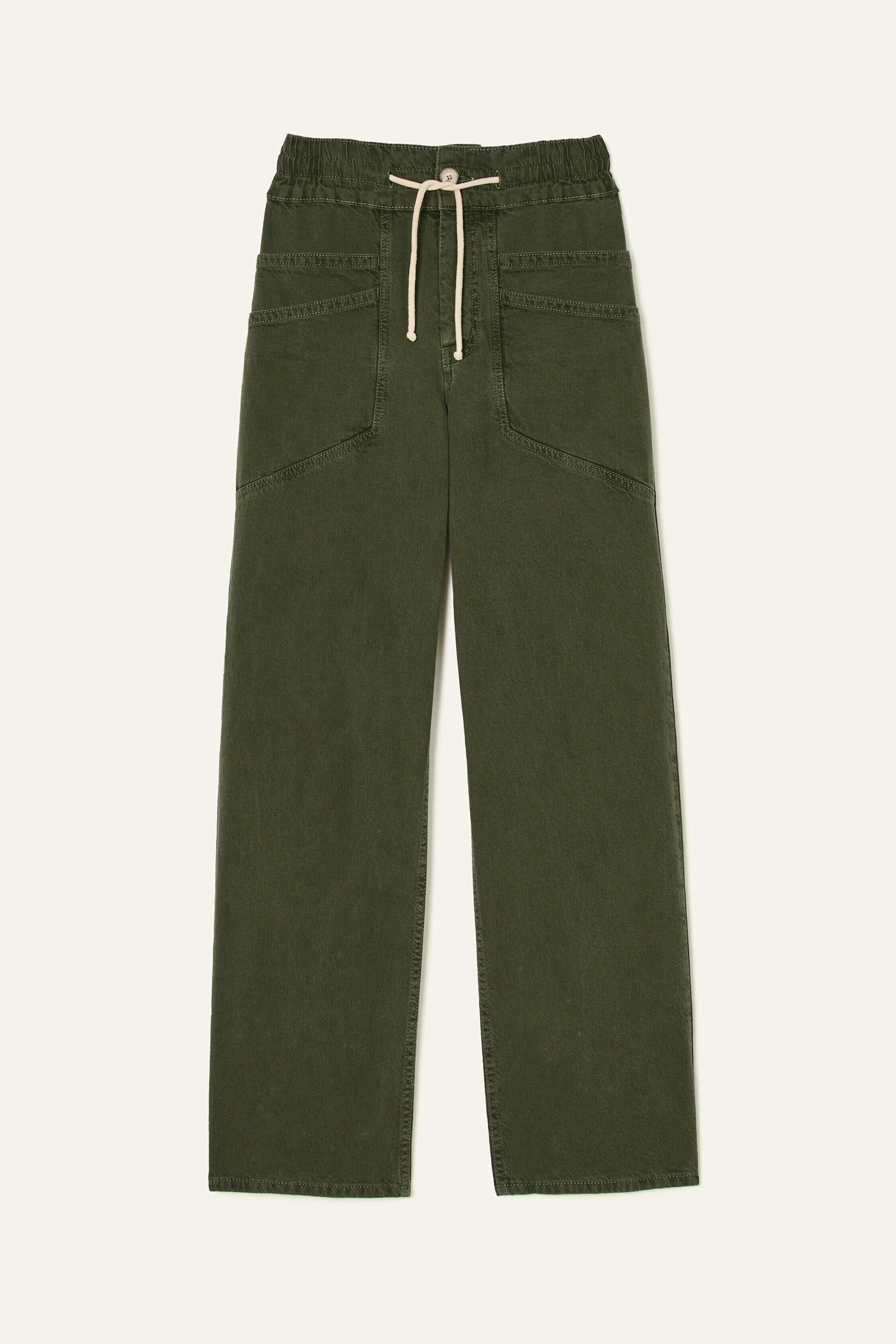 Loose Straight-Leg Pants Fima Green