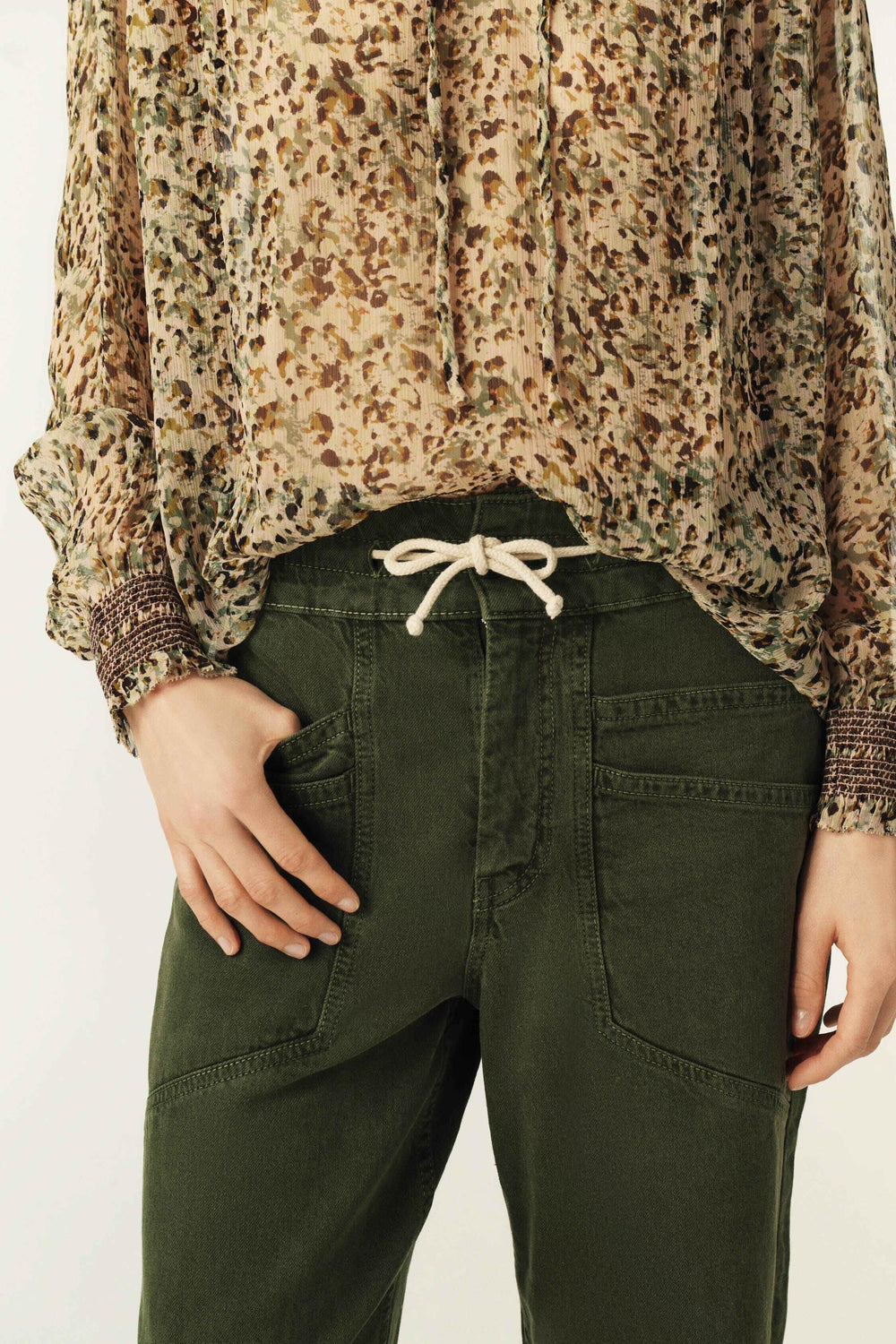 Loose Straight-Leg Pants Fima Green