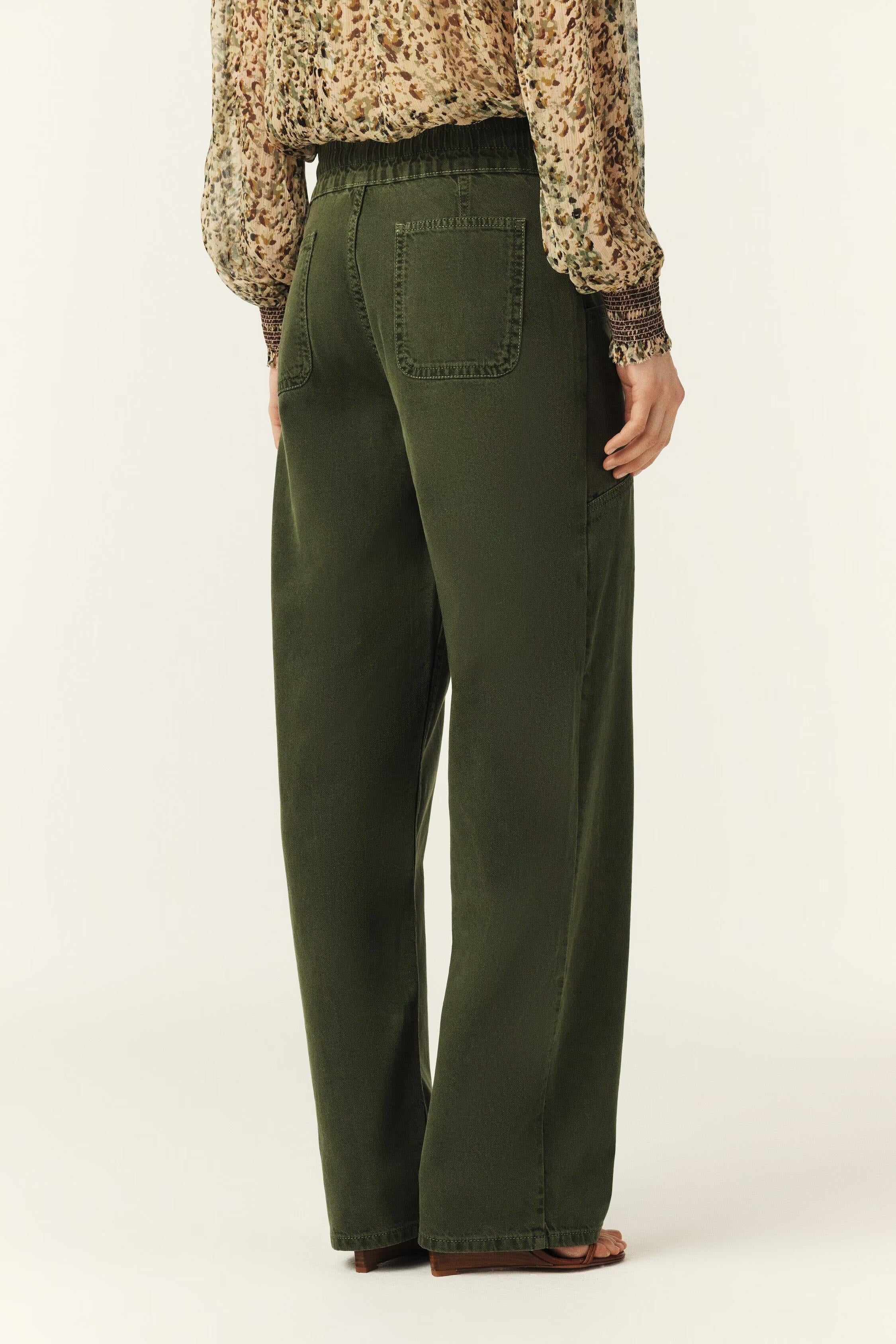 Loose Straight-Leg Pants Fima Green