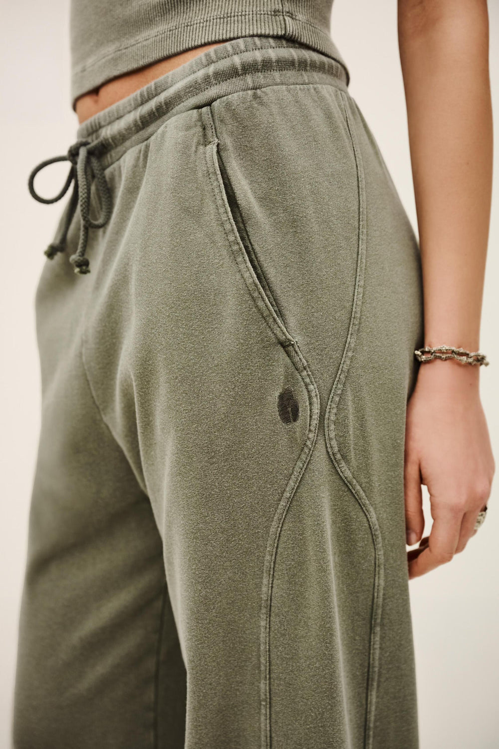 Cotton Wide-Leg Pants Koko Green
