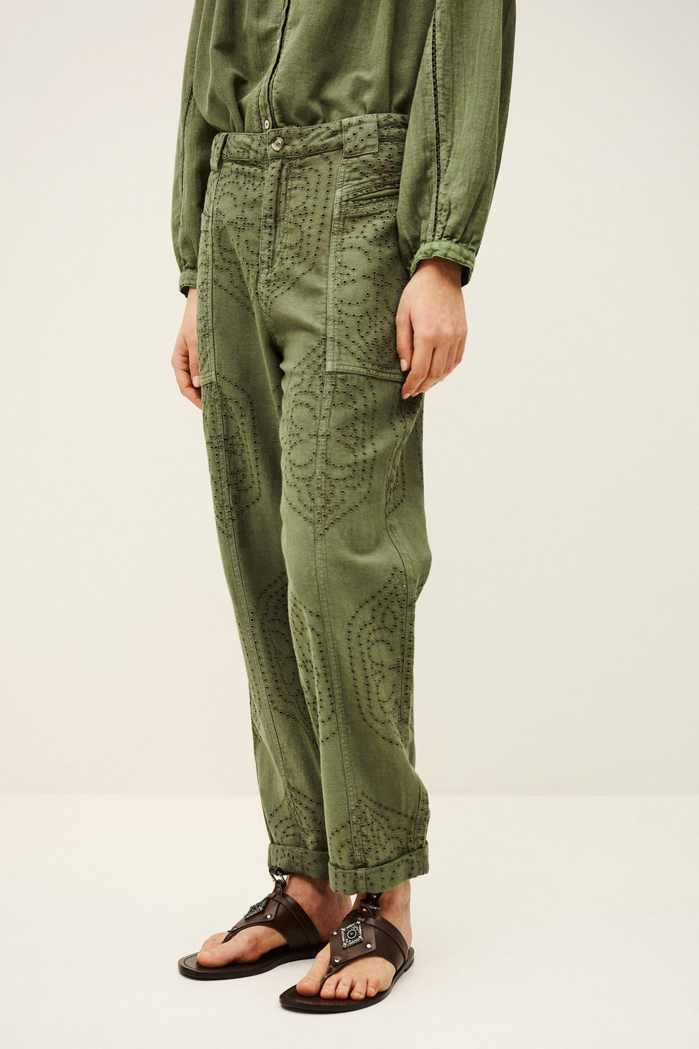 Carrot Leg Pants Giany Green