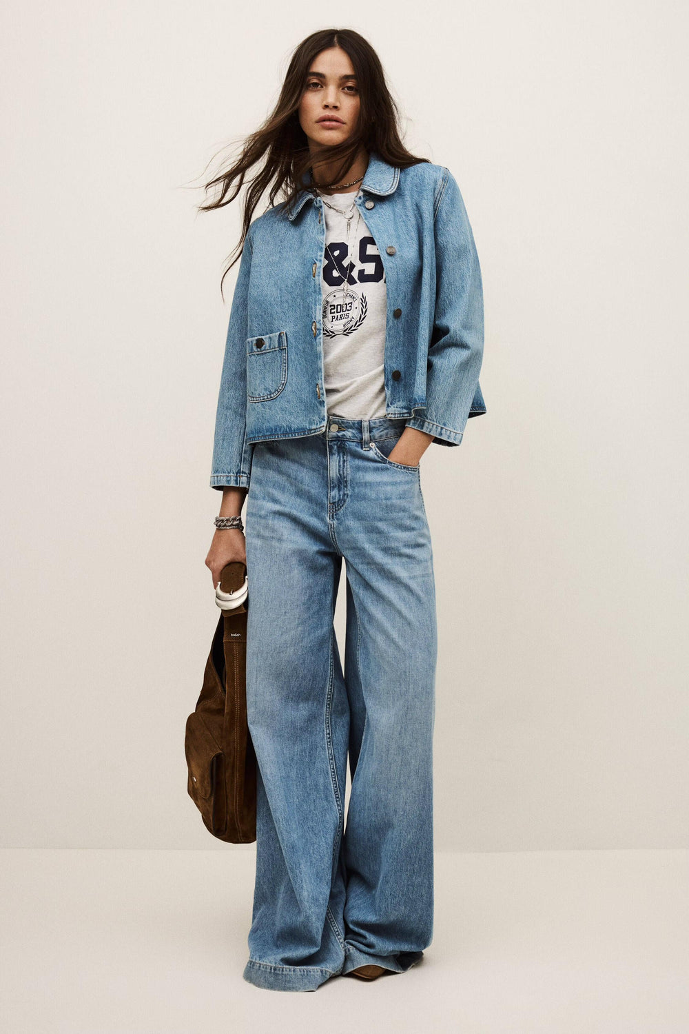 3/4-Sleeve Jacket Tiny Blue