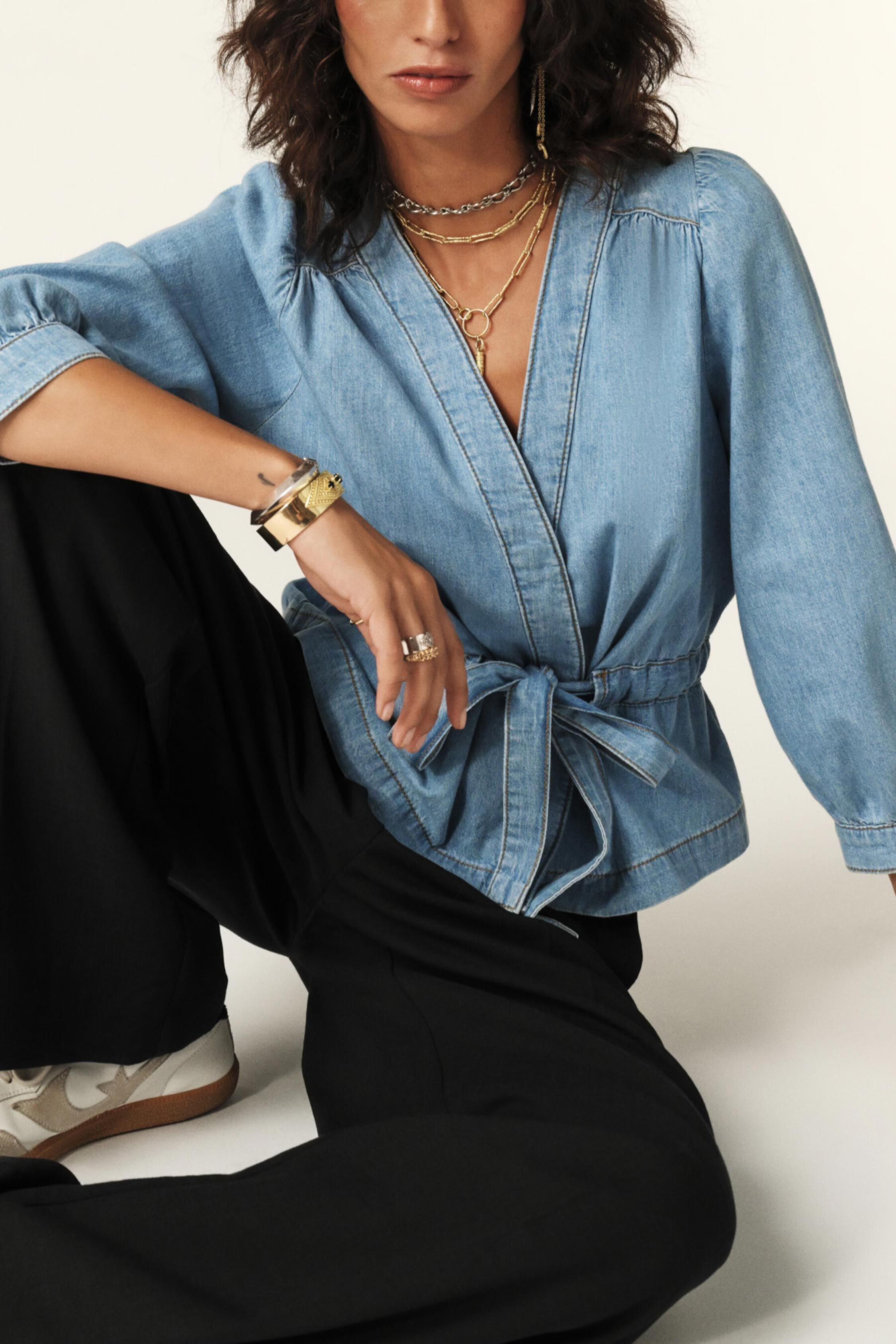 Long-Sleeve Top Lavina Blue