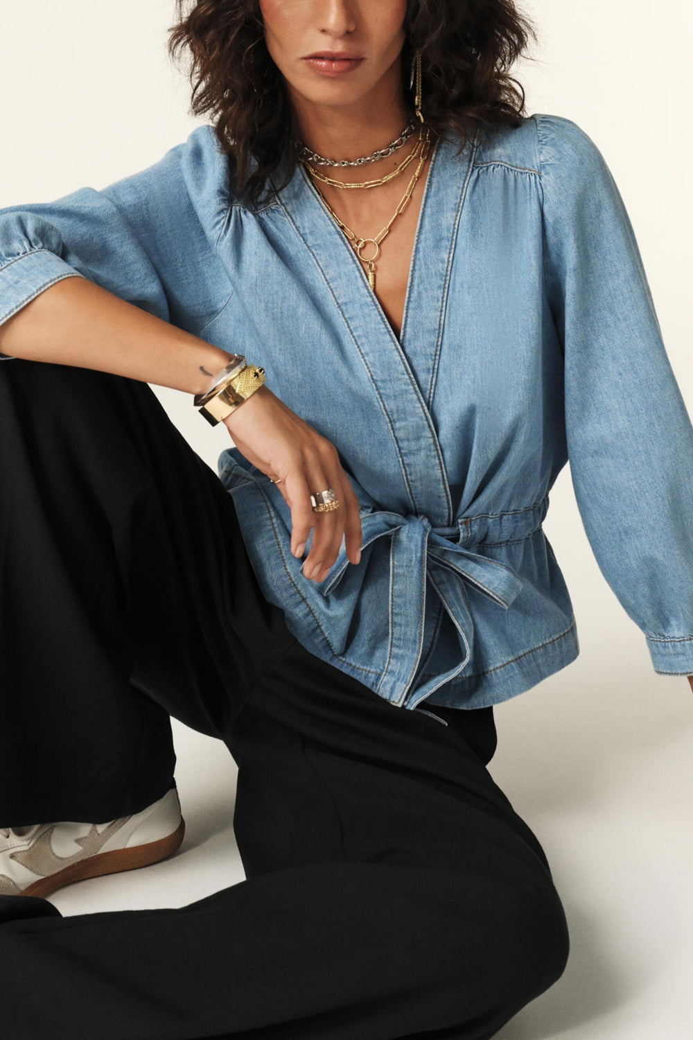 Long-Sleeve Top Lavina Blue