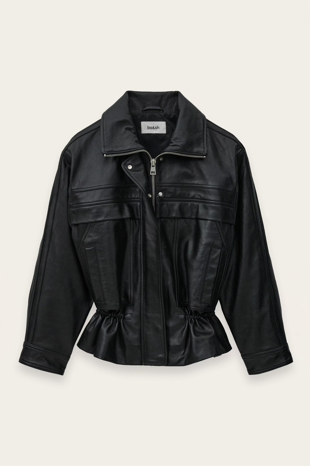 Oversize Leather Jacket Kassia Black