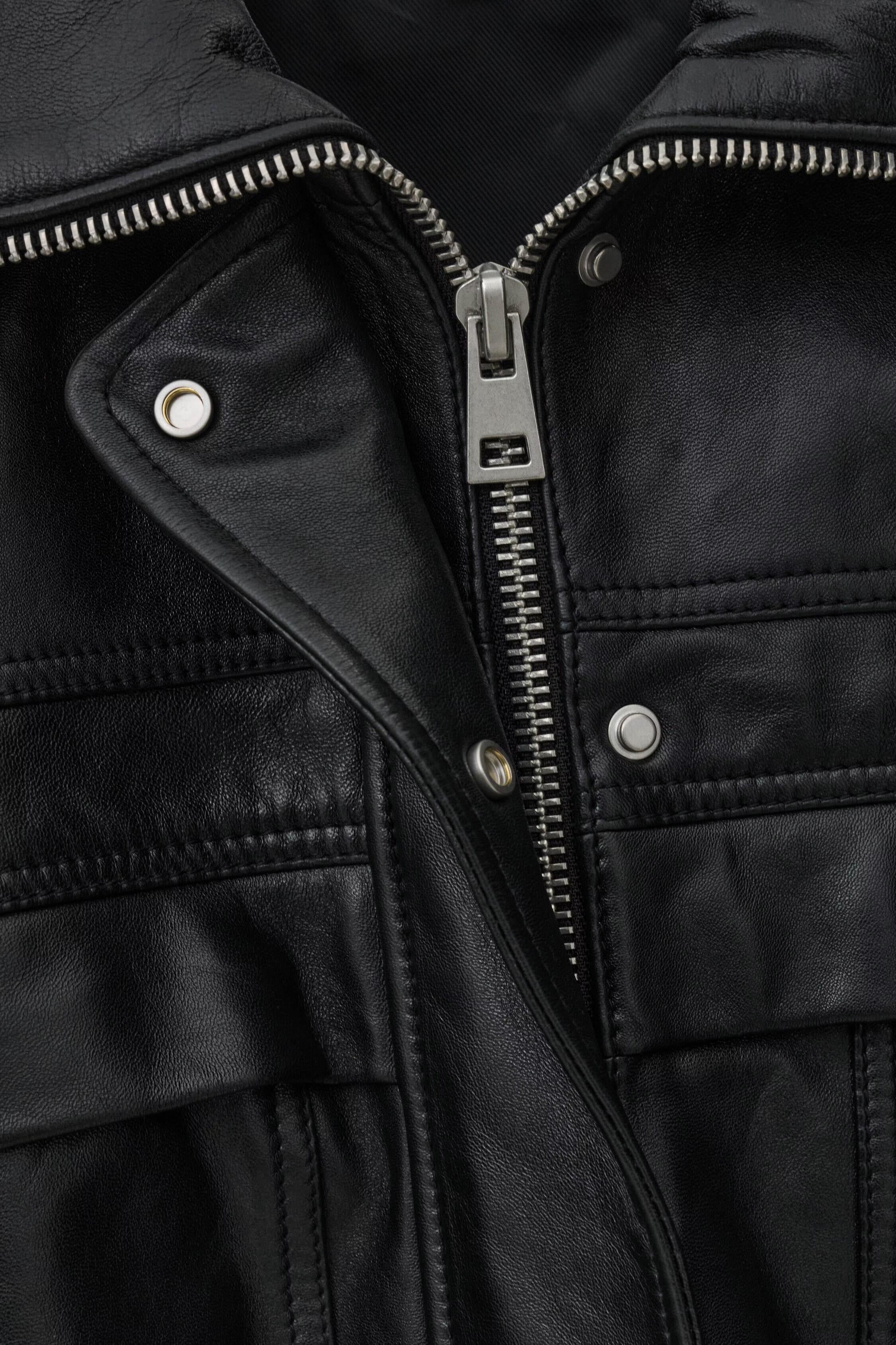 Oversize Leather Jacket Kassia Black