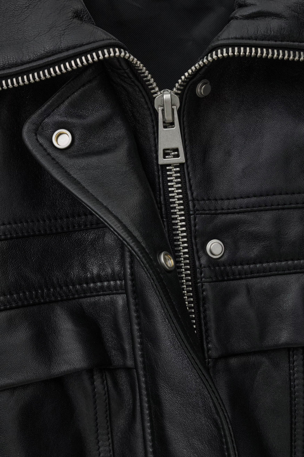 Oversize Leather Jacket Kassia Black