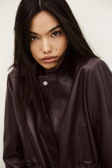 Cropped Leather Jacket Manita Purple