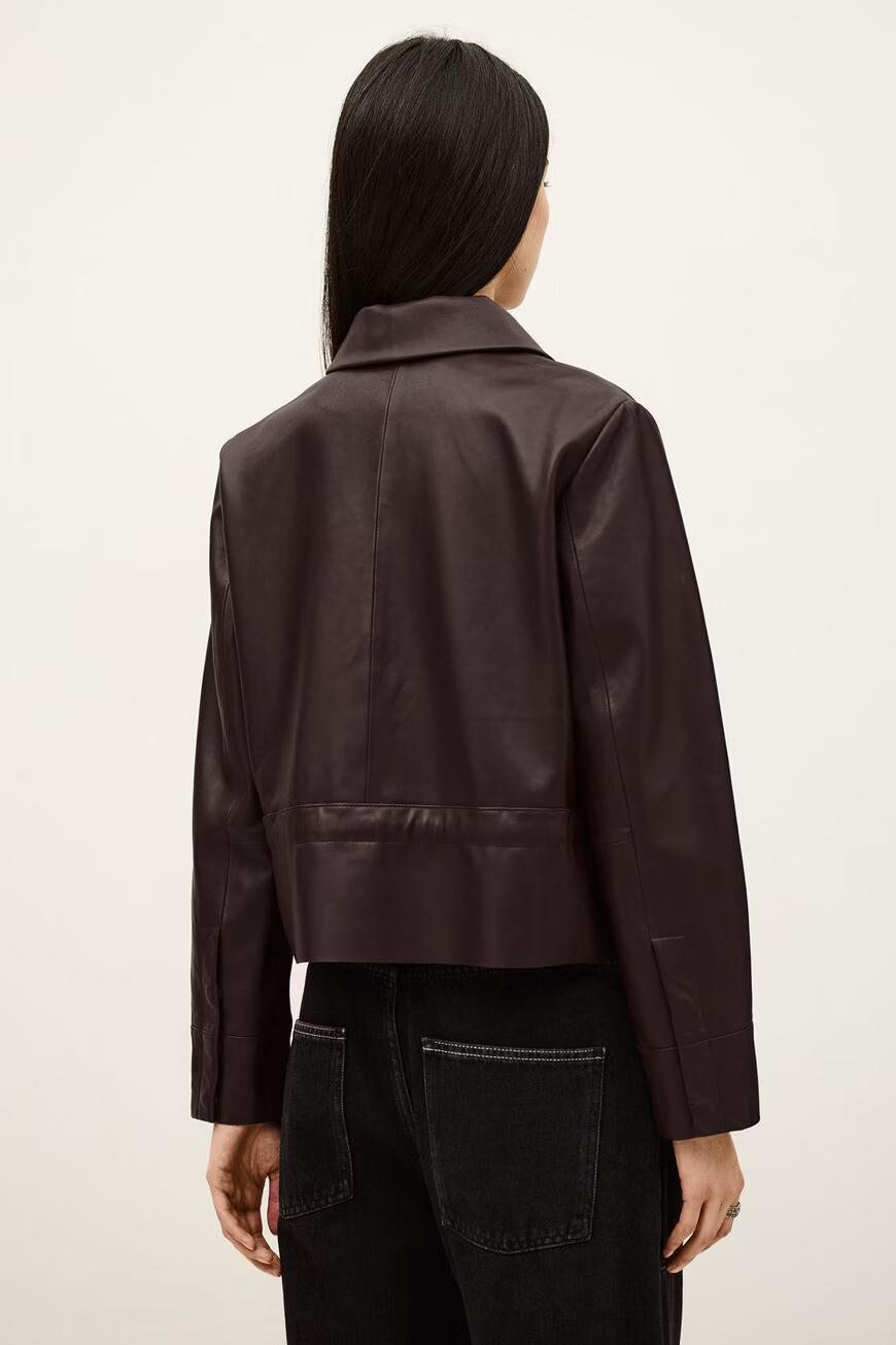 Cropped Leather Jacket Manita Purple