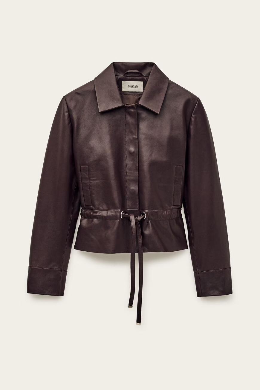 Cropped Leather Jacket Manita Purple