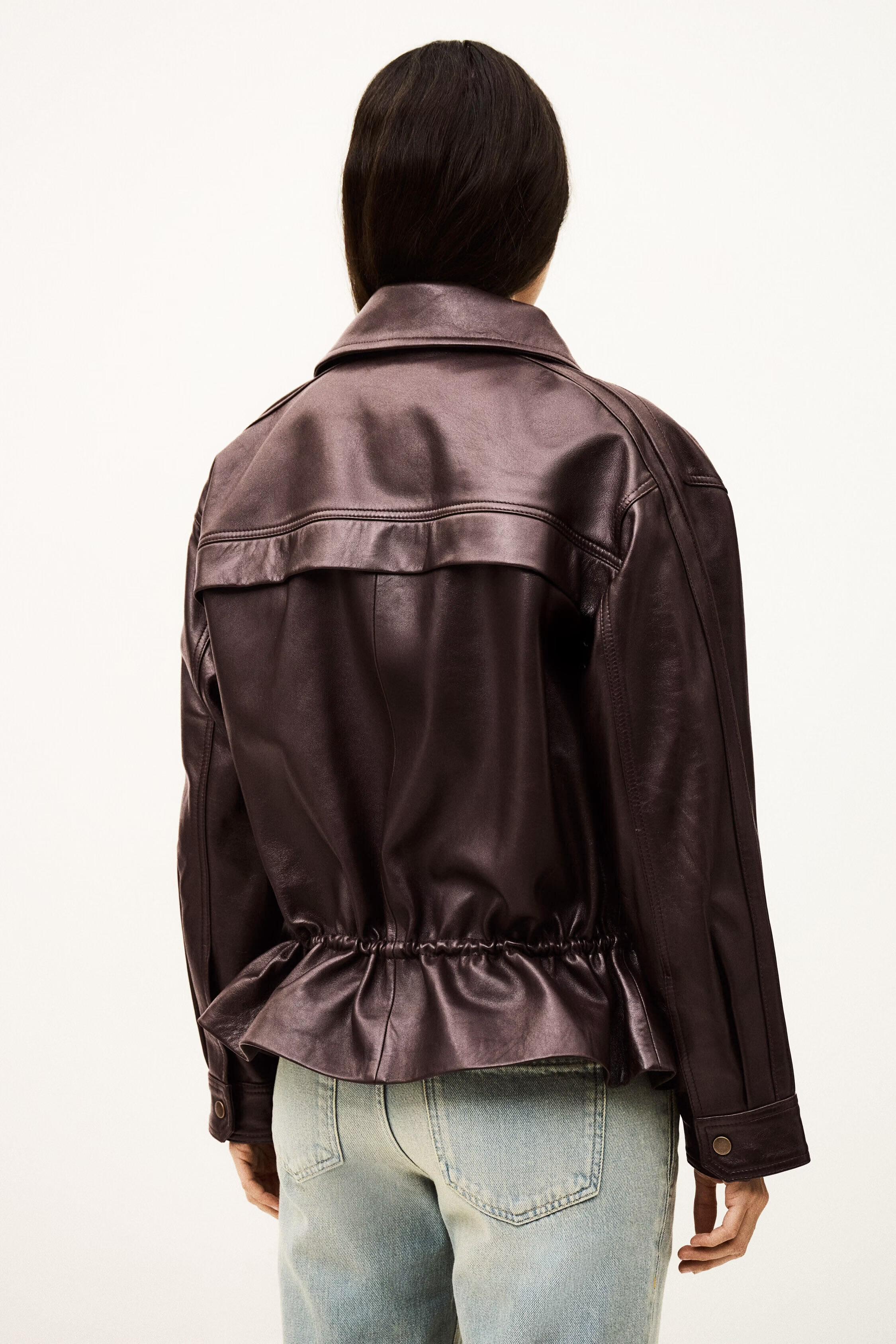 Oversize Leather Jacket Kassia Red