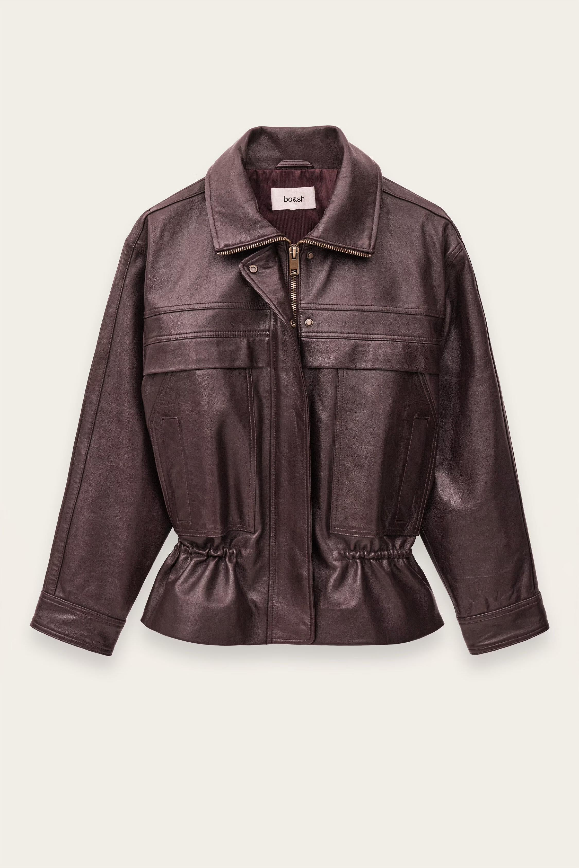 Oversize Leather Jacket Kassia Red